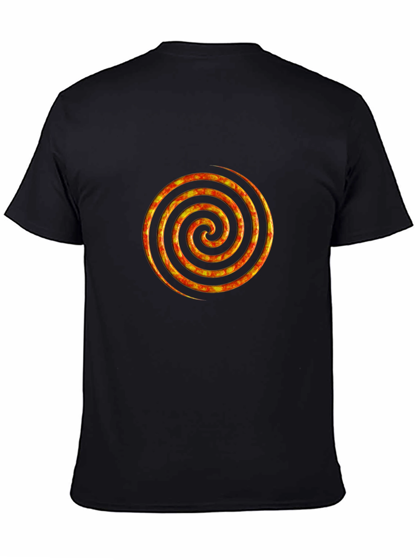 Fiery Spiral Graphic Black T-Shirt