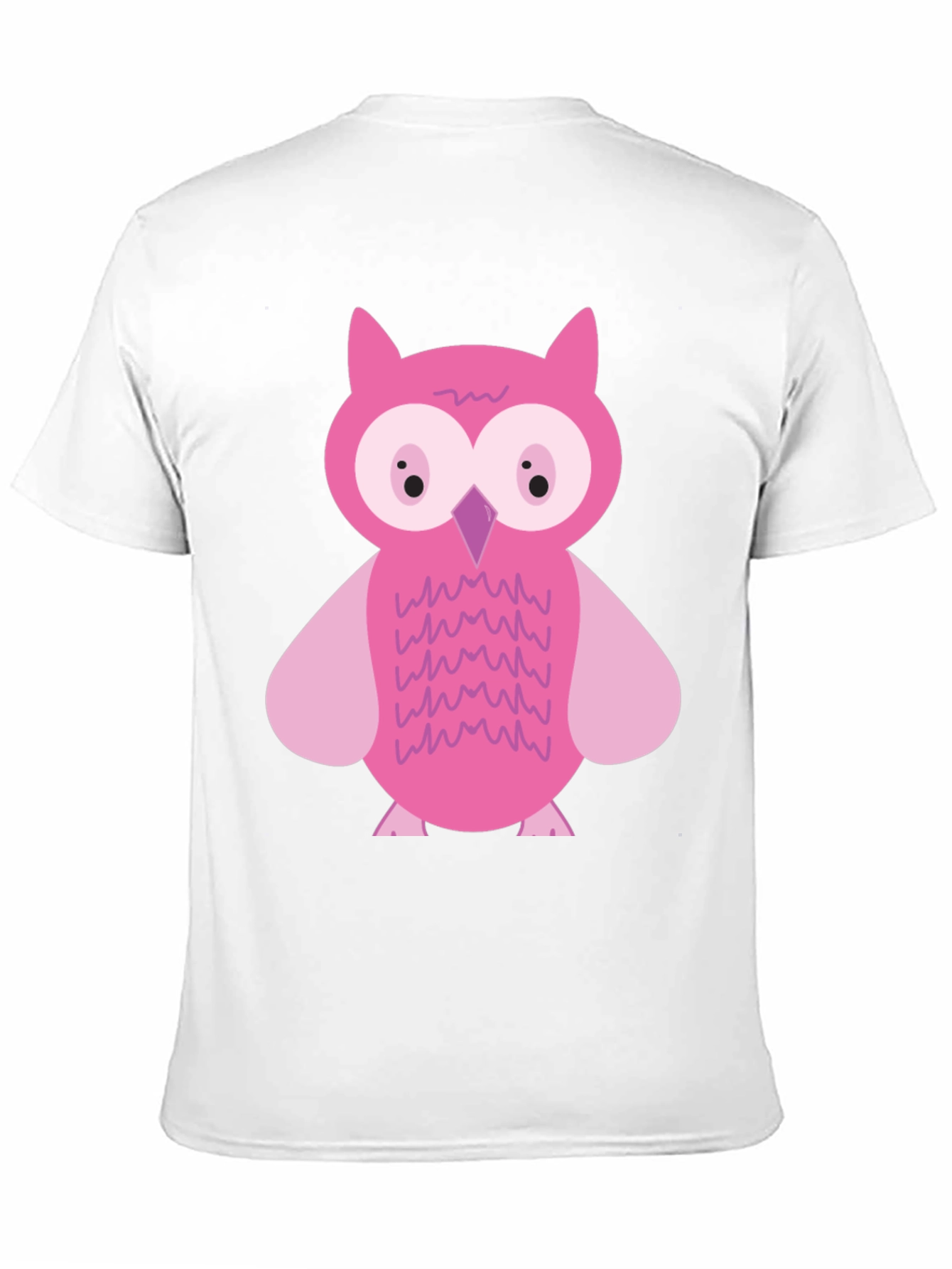 Pink Owl Graphic Print Black T-Shirt