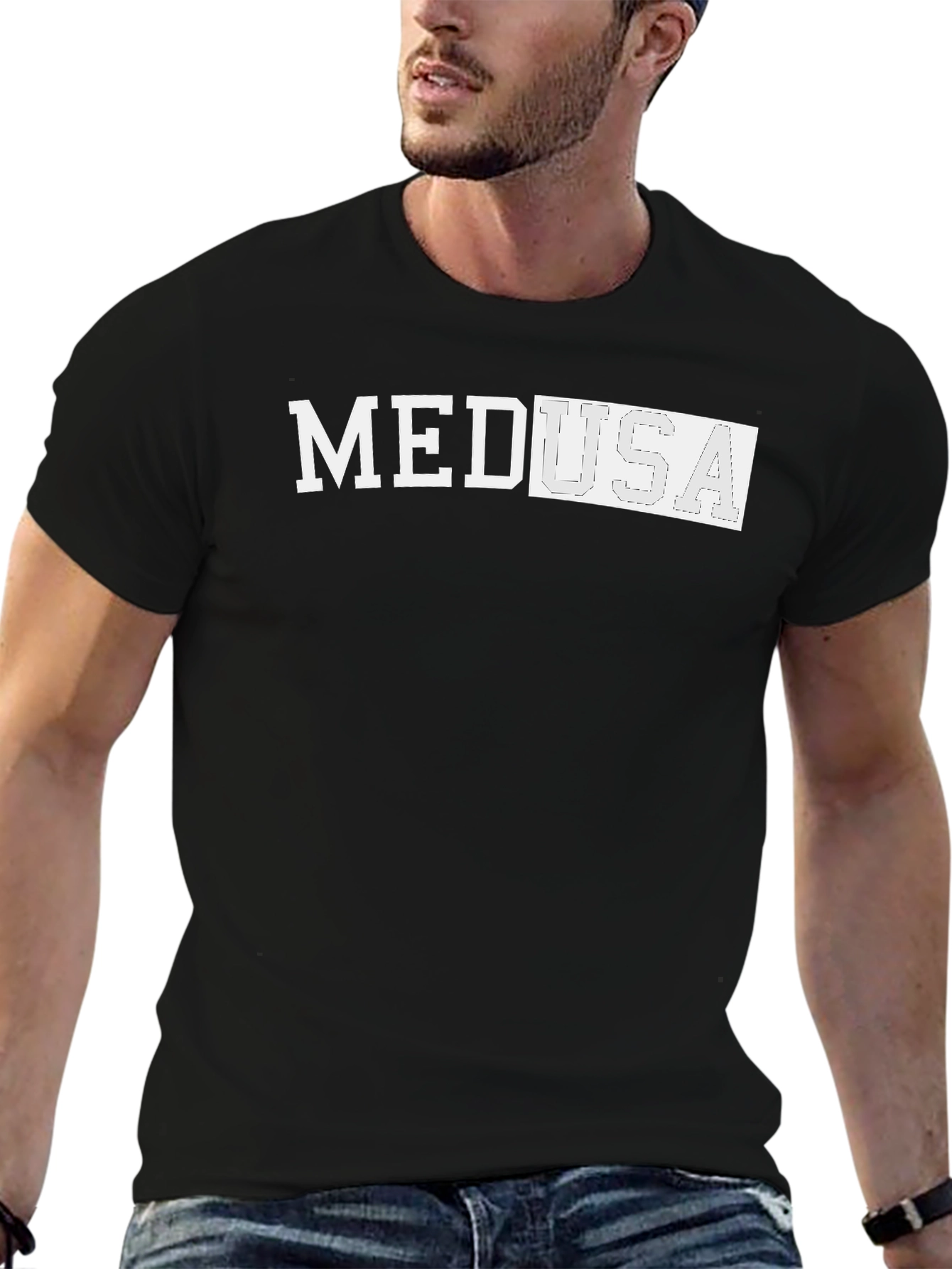 Medusa Graphic Tee - Stylish Black Cotton T-Shirt