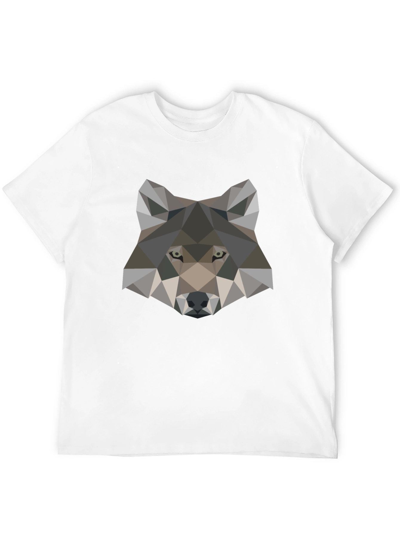 Geometric Wolf Graphic Tee - Stylish Mens T-Shirt