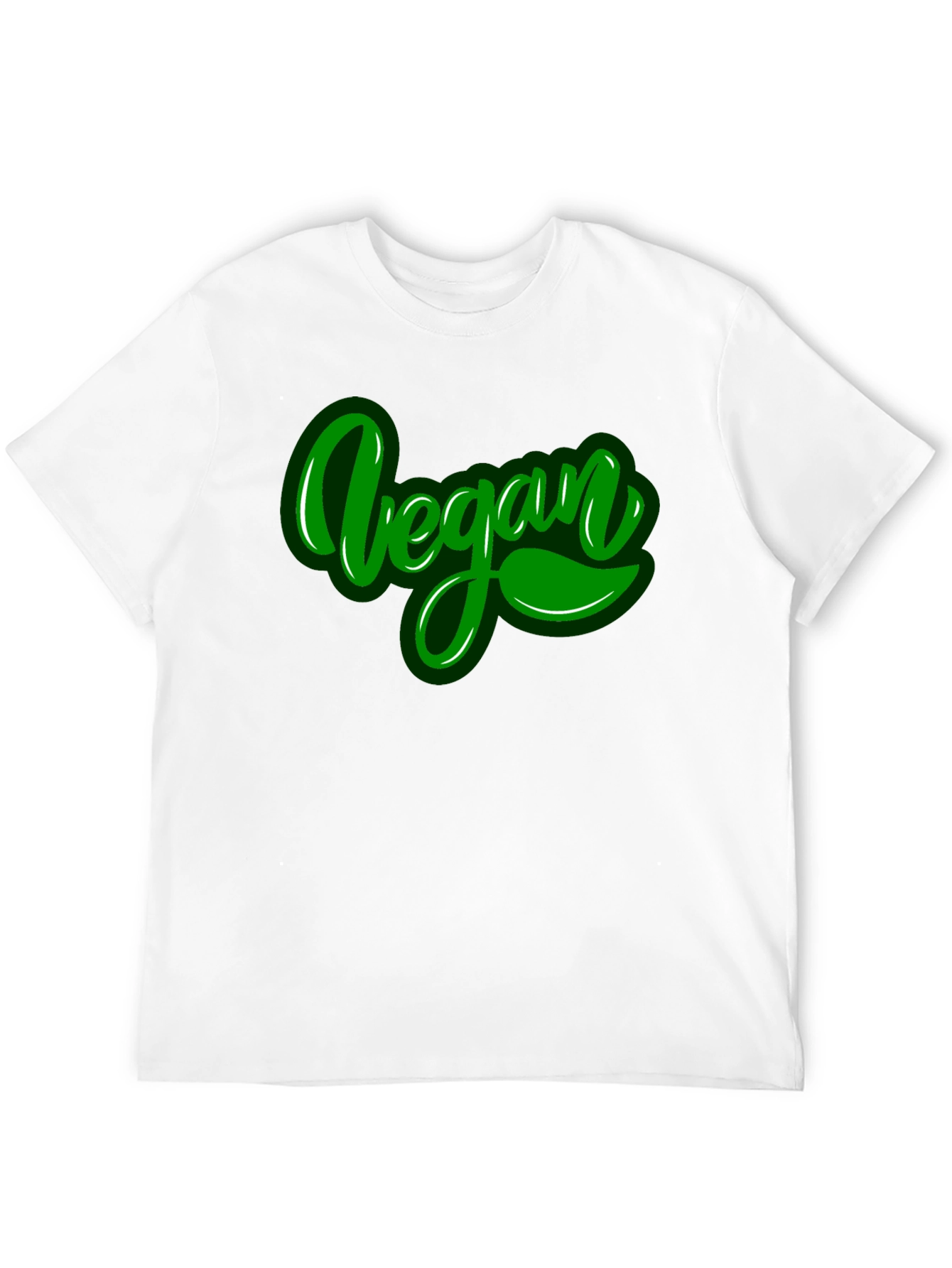 Vegan Green Text Black T-Shirt