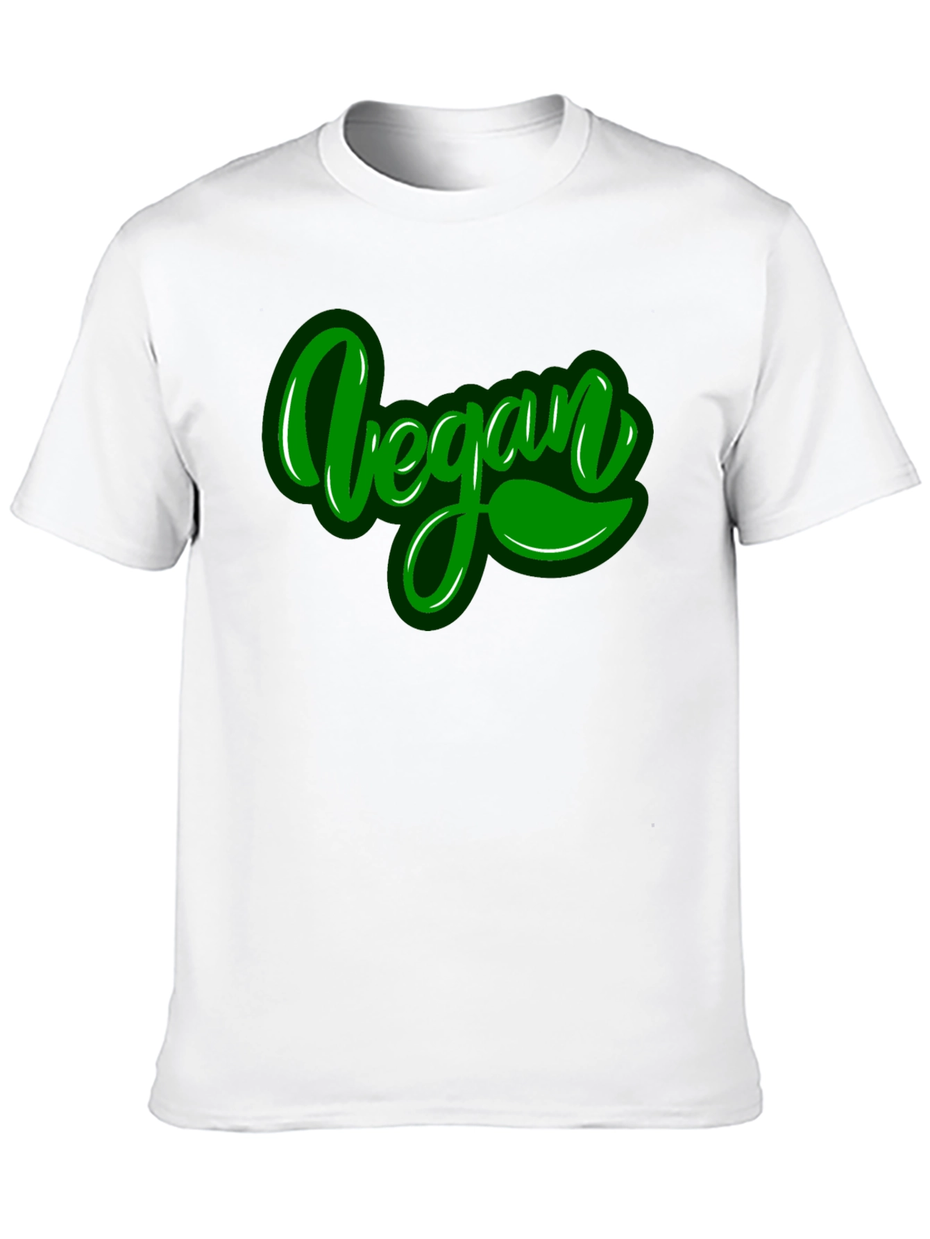 Vegan Green Text Black T-Shirt