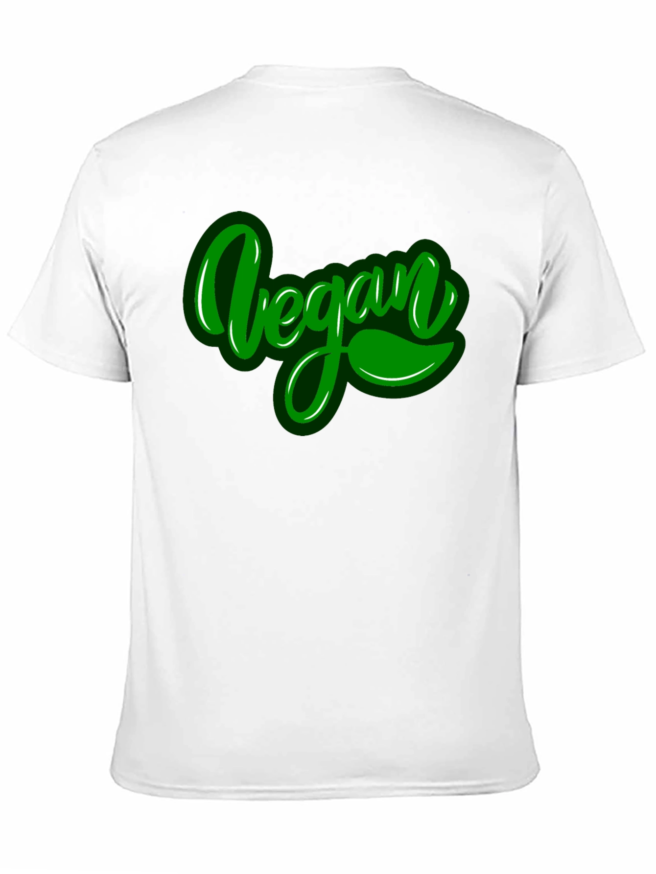 Vegan Green Text Black T-Shirt