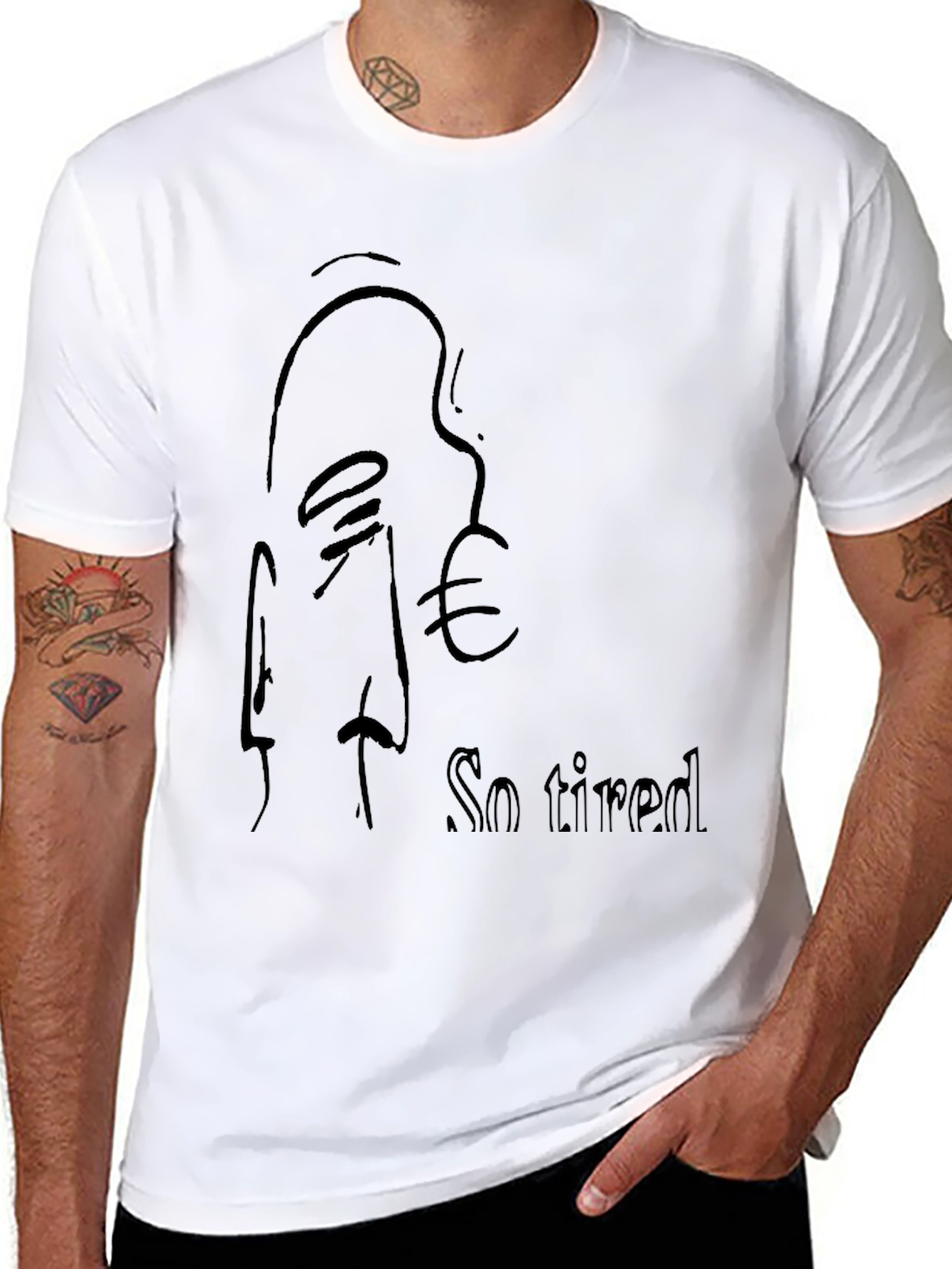 So Tired Black T-Shirt - Relaxed Fit