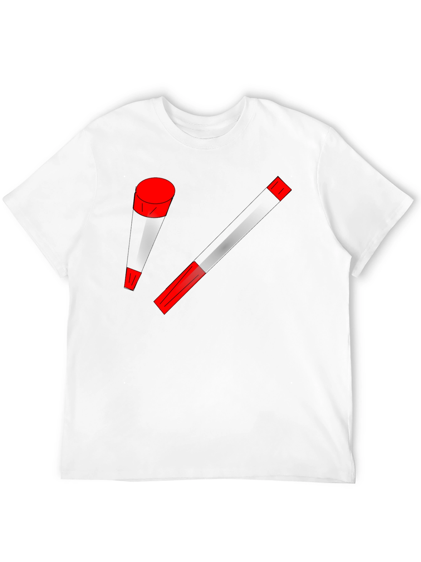 Modern Art Black T-Shirt with Red Accents