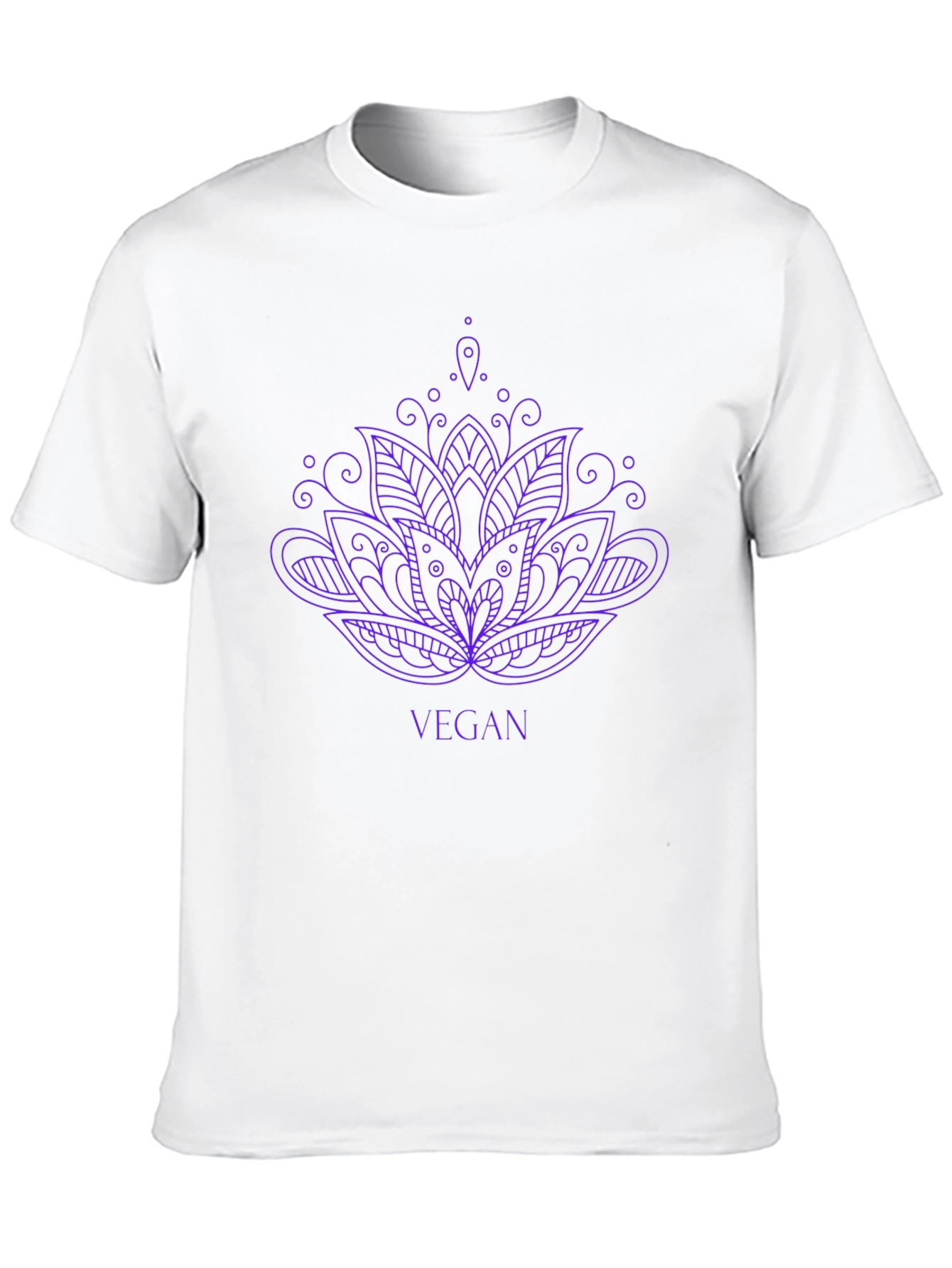 Vegan Lotus Flower Graphic Tee - Black