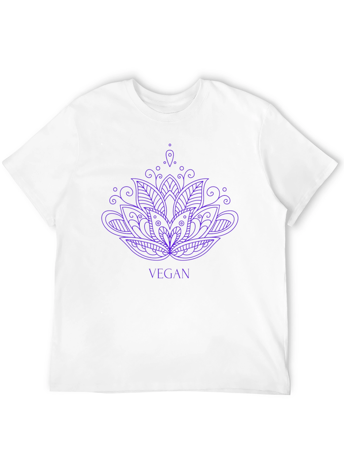 Vegan Lotus Flower Graphic Tee - Black