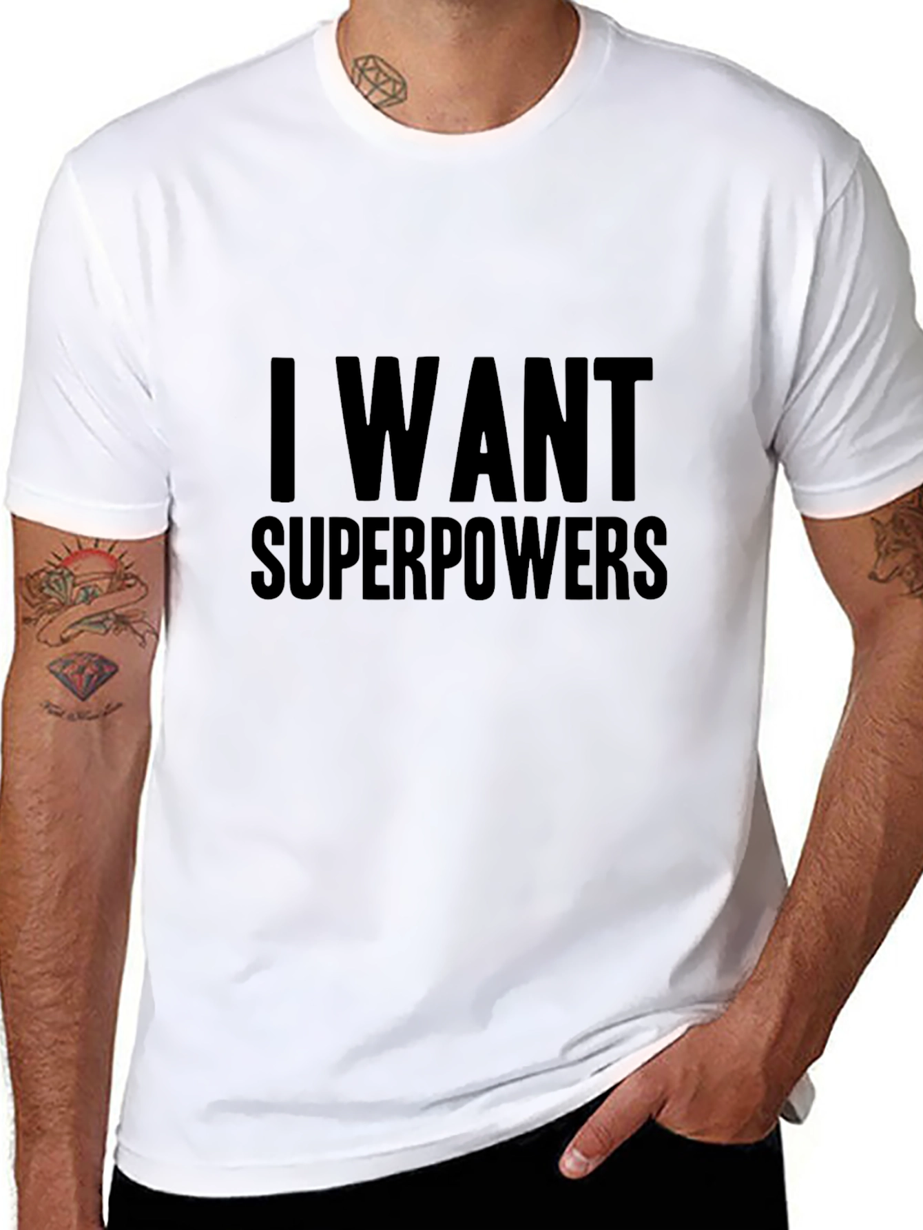 I Want Superpowers Black T-Shirt