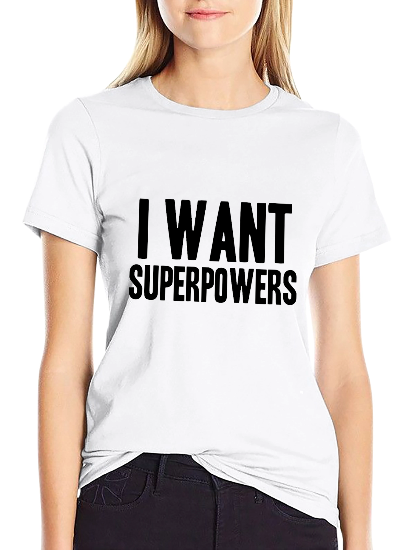 I Want Superpowers Black T-Shirt