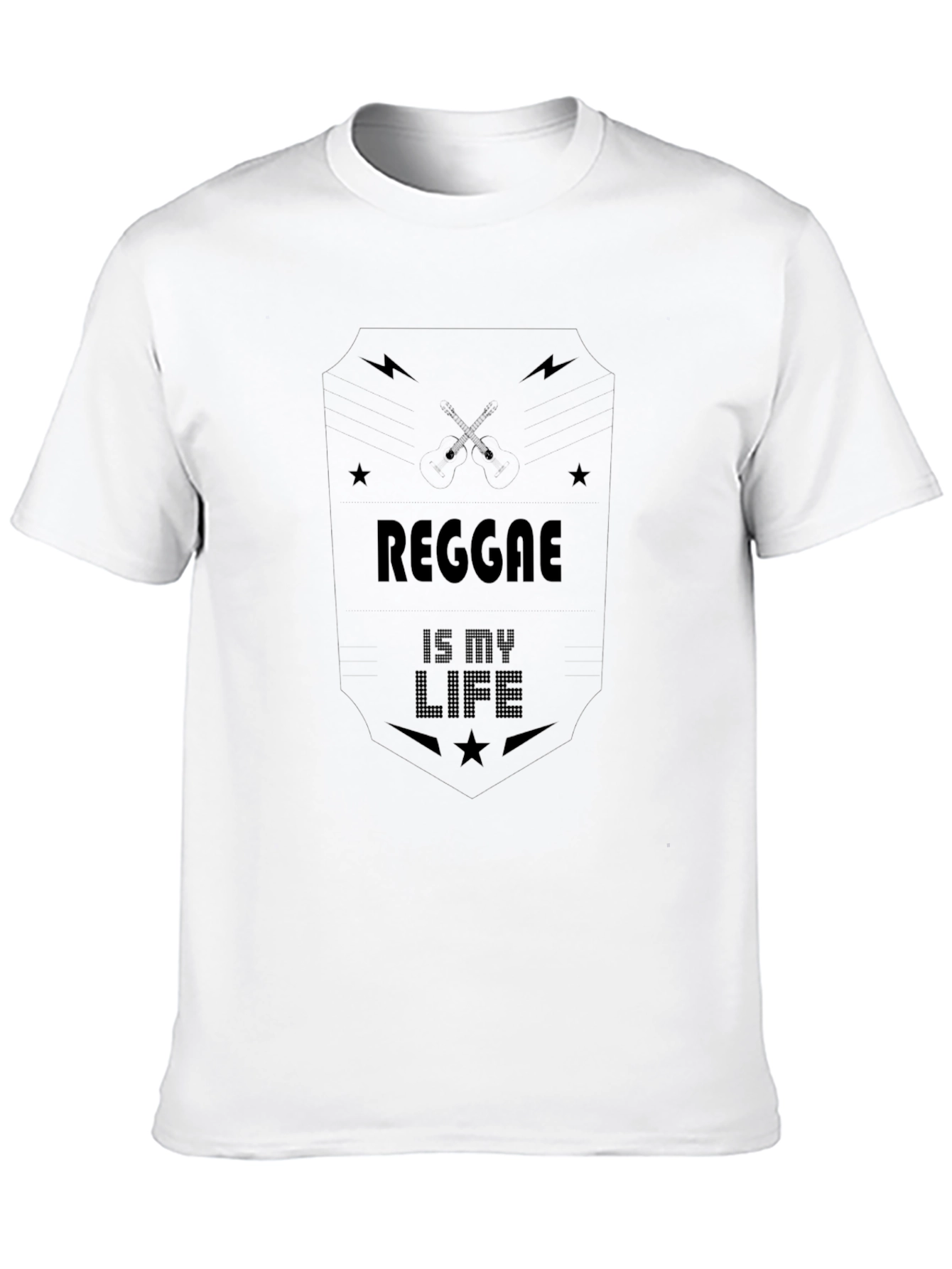 Reggae Is My Life Graphic Black Tee