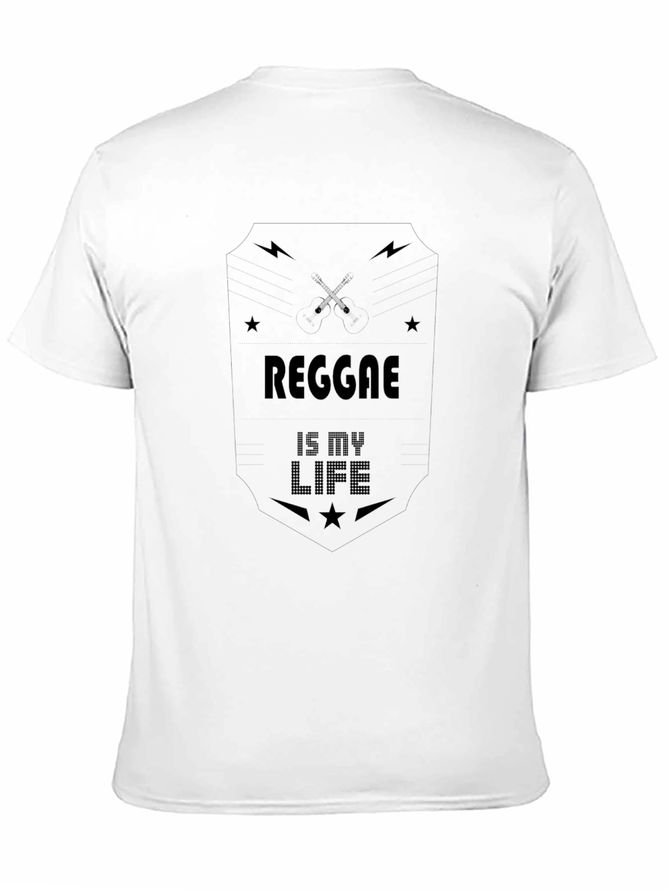 Reggae Is My Life Graphic Black Tee