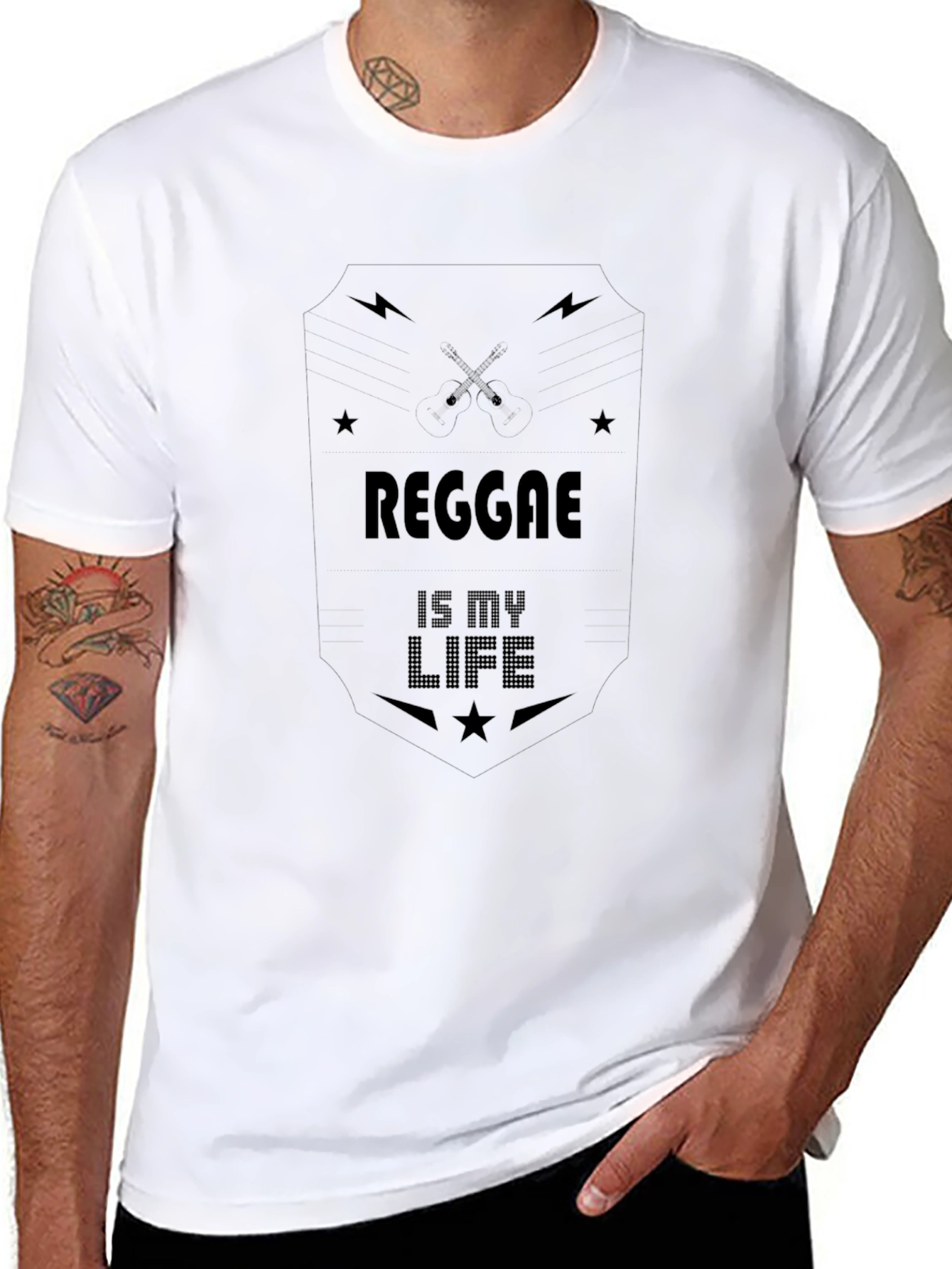 Reggae Is My Life Graphic Black Tee