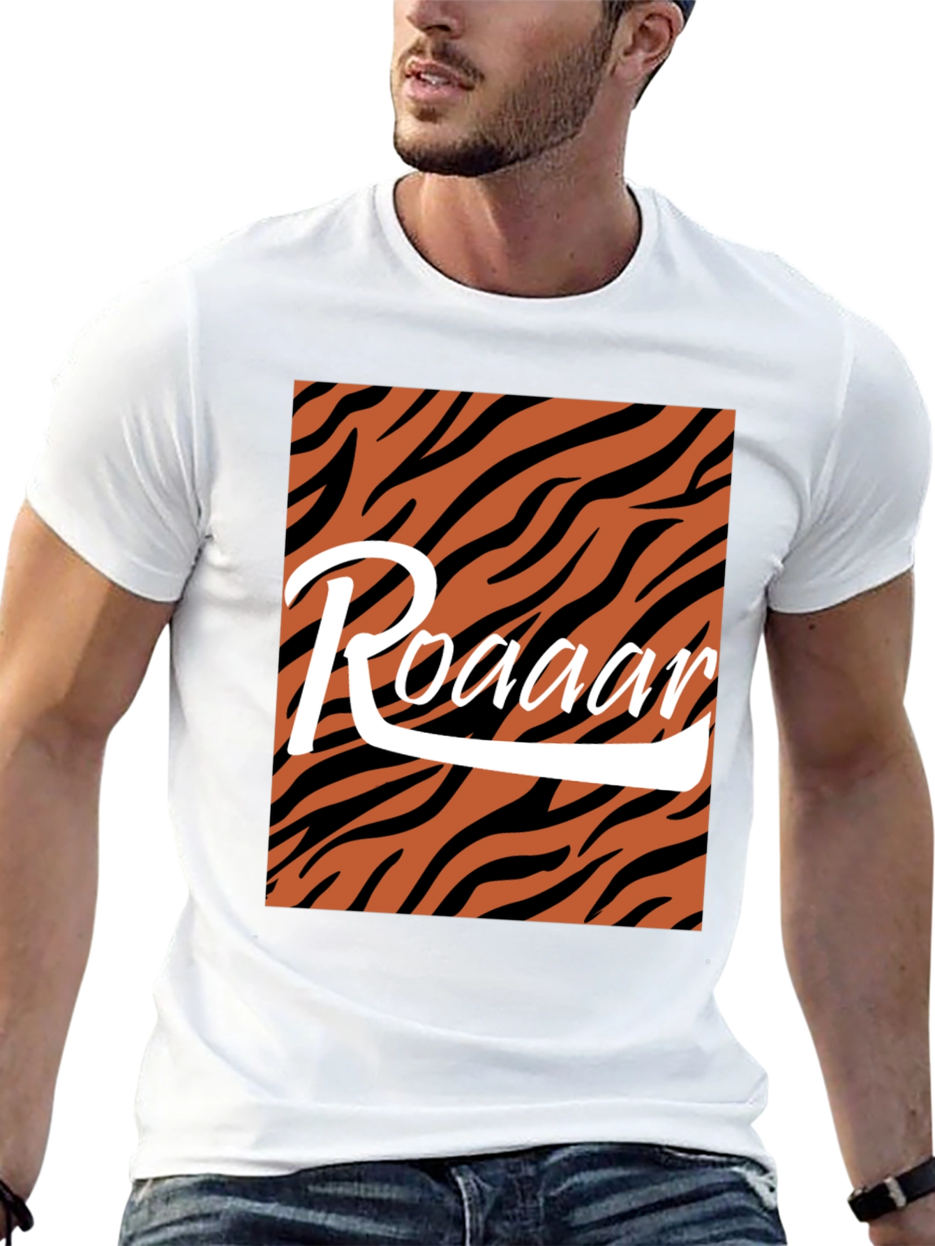 Roaar Tiger Stripe Graphic Tee