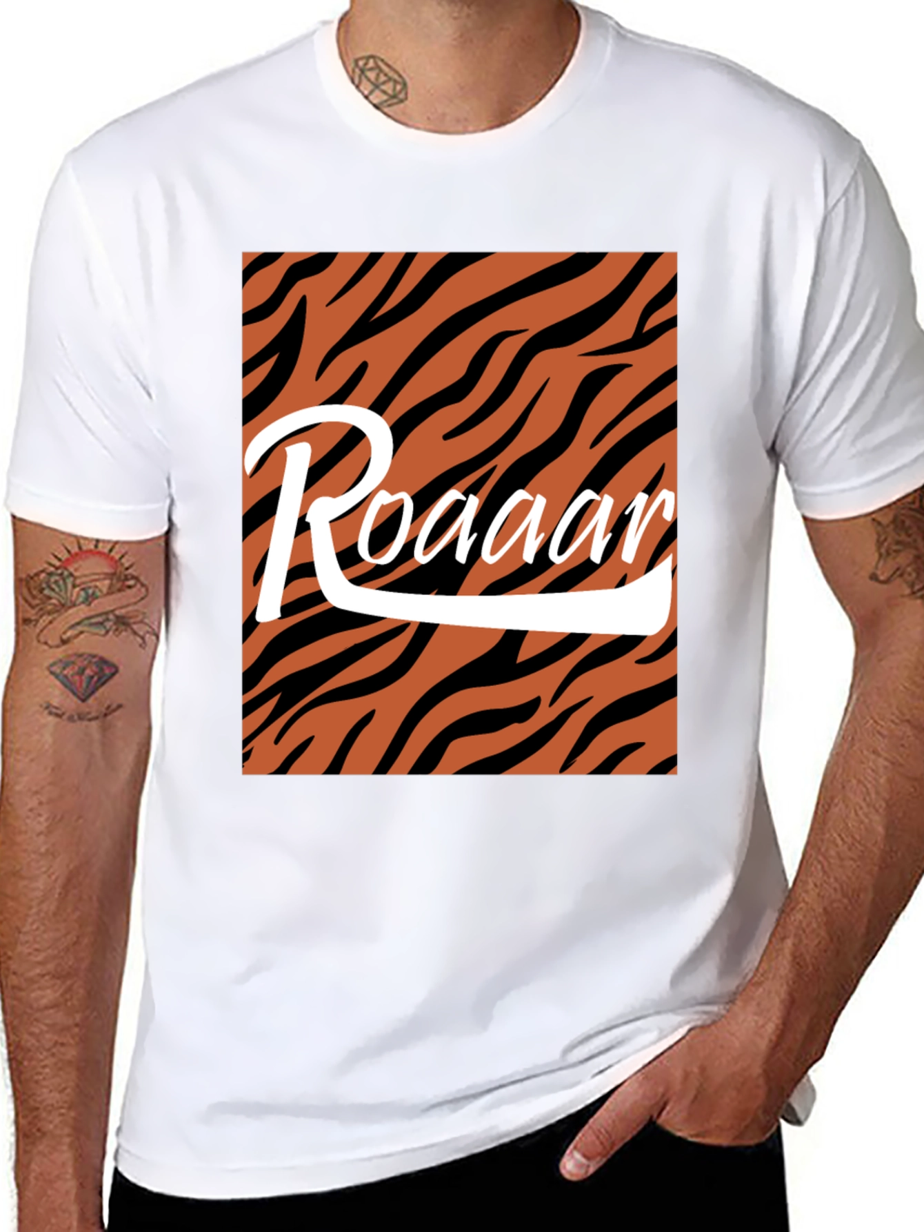 Roaar Tiger Stripe Graphic Tee