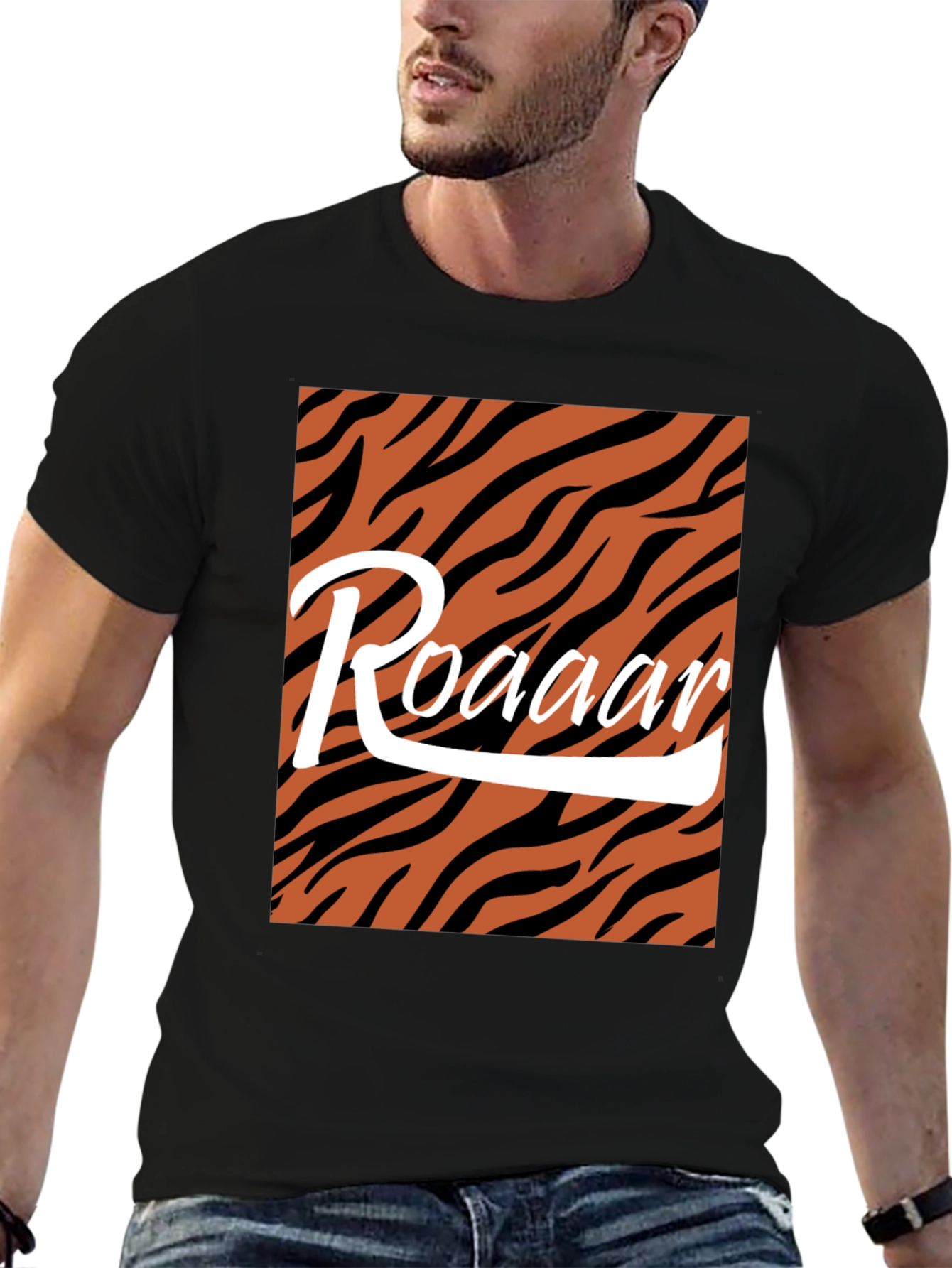 Roaar Tiger Stripe Graphic Tee