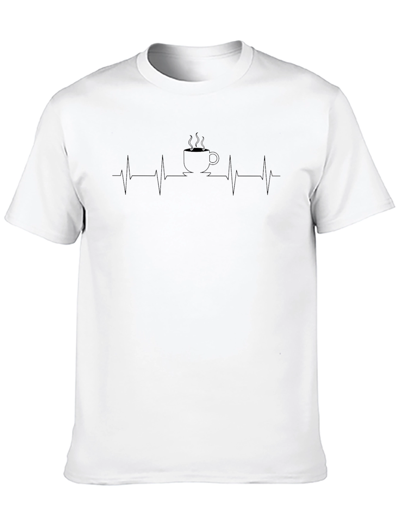 Coffee Heartbeat T-Shirt - Black