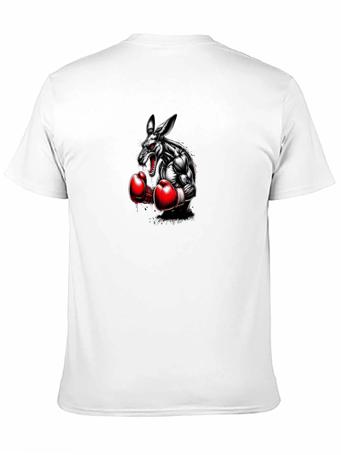 Boxing Kangaroo Graphic Tee - Black Cotton T-Shirt