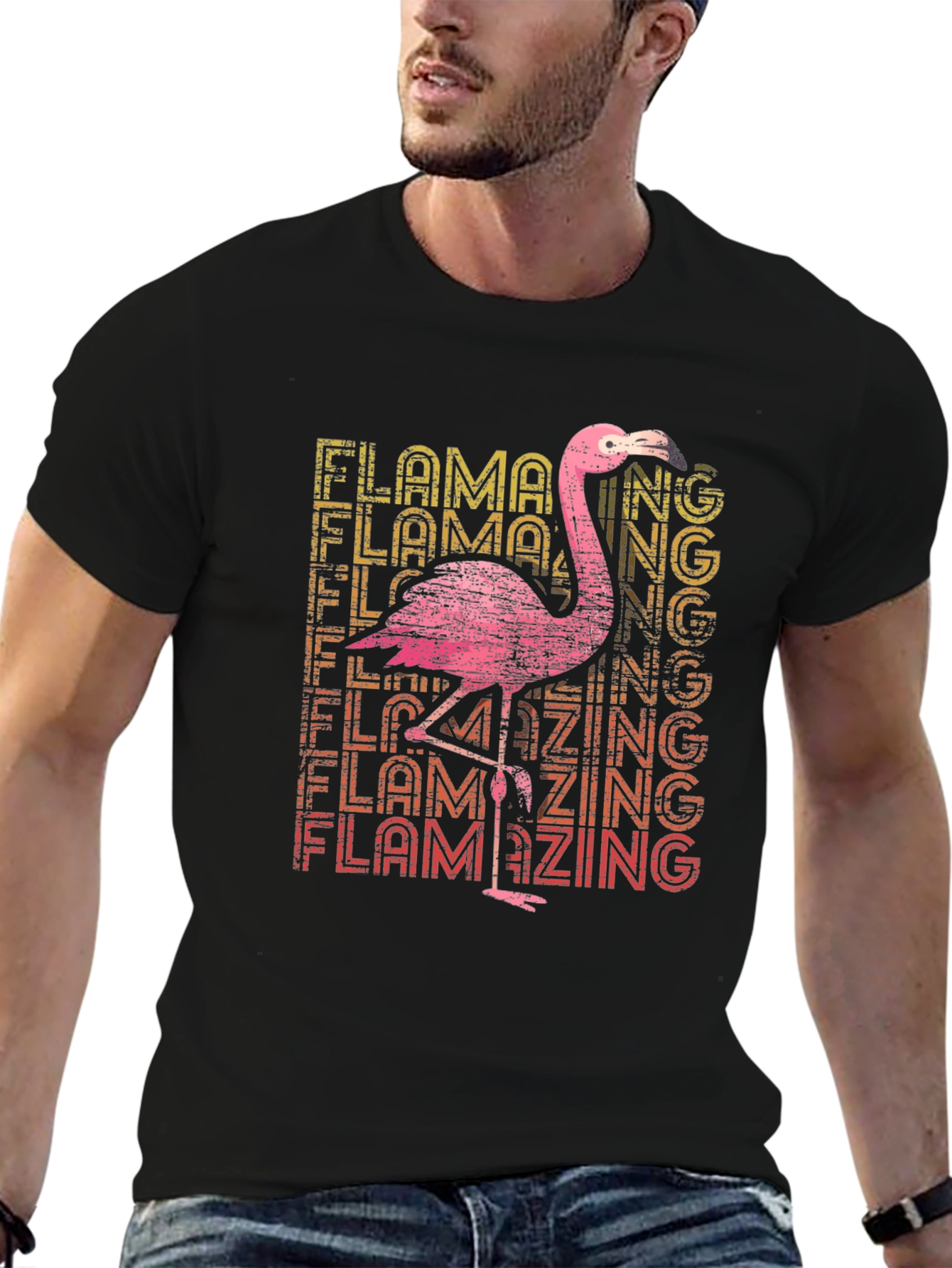 Flamazing Flamingo Graphic Tee - Black