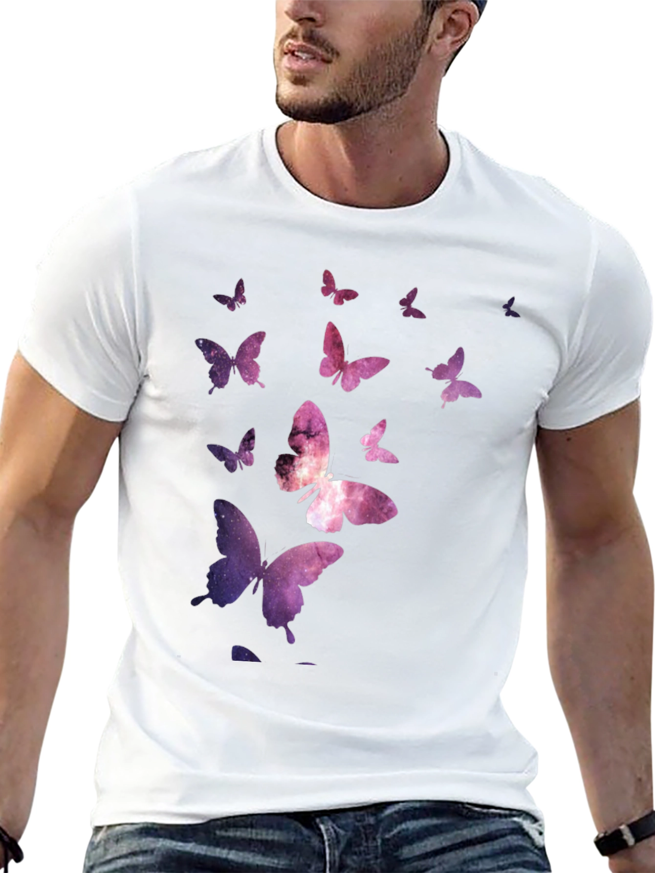 Galaxy Butterfly Black T-Shirt