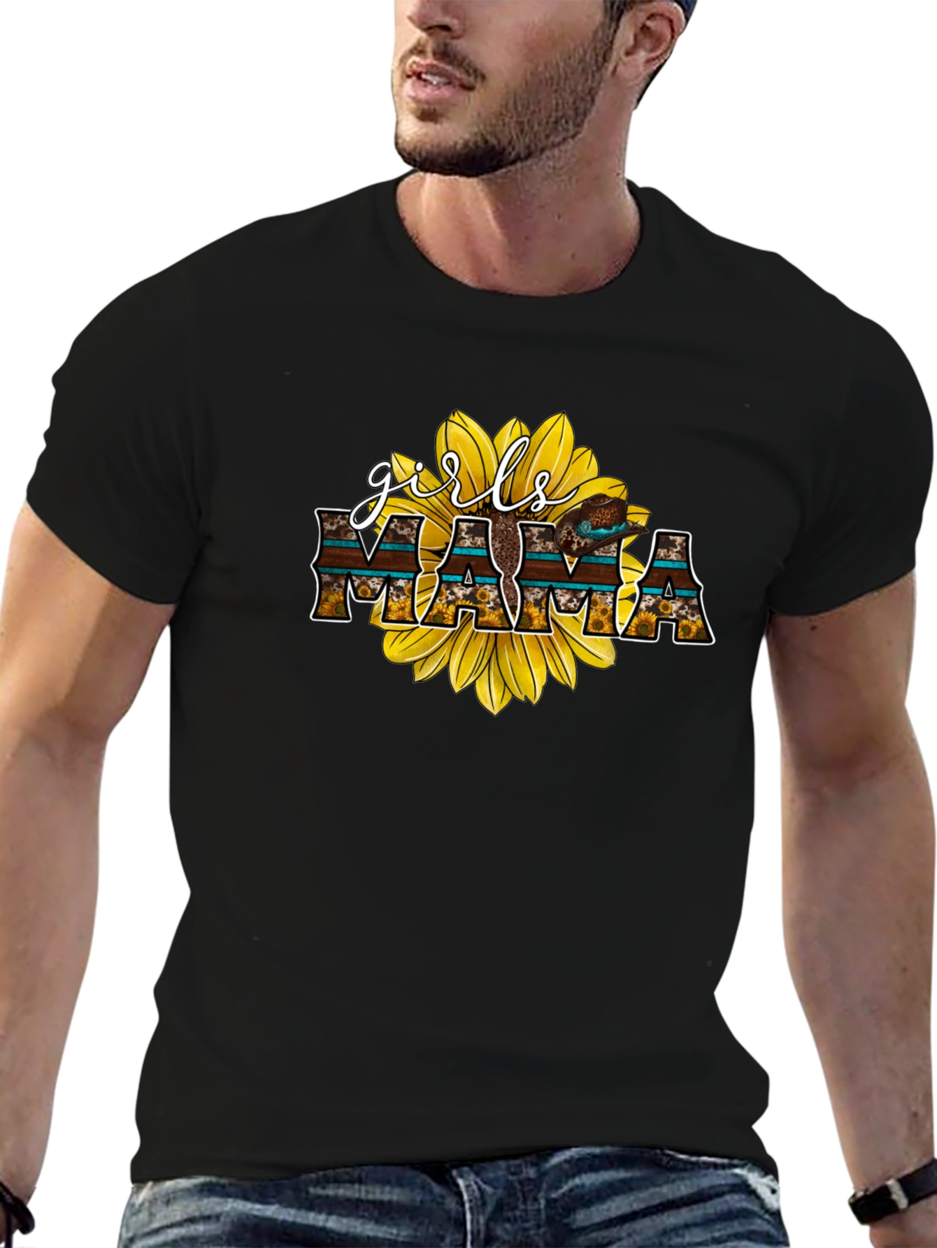 Girls Mama Sunflower Graphic Tee