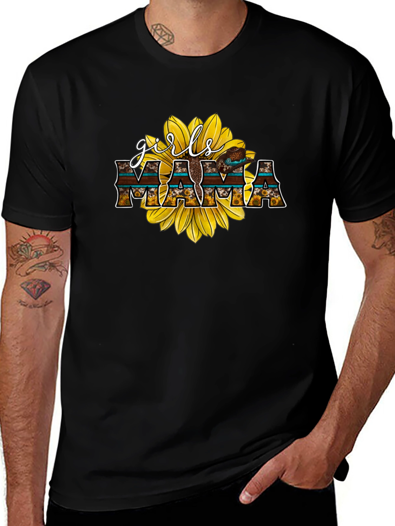 Girls Mama Sunflower Graphic Tee