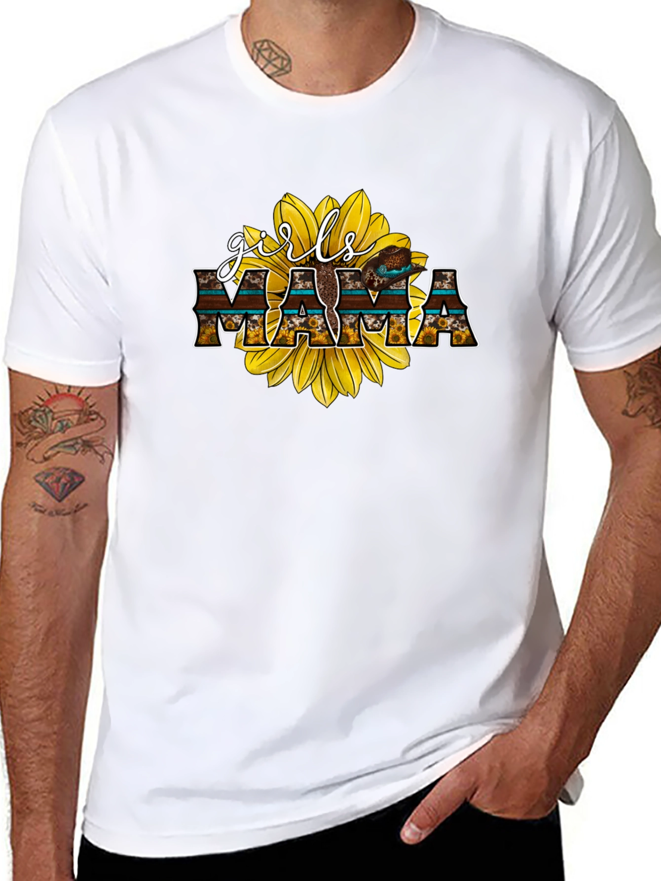 Girls Mama Sunflower Graphic Tee