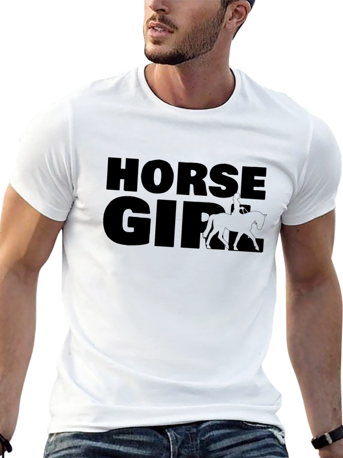 Horse Girl Black Graphic Tee - Equestrian Style