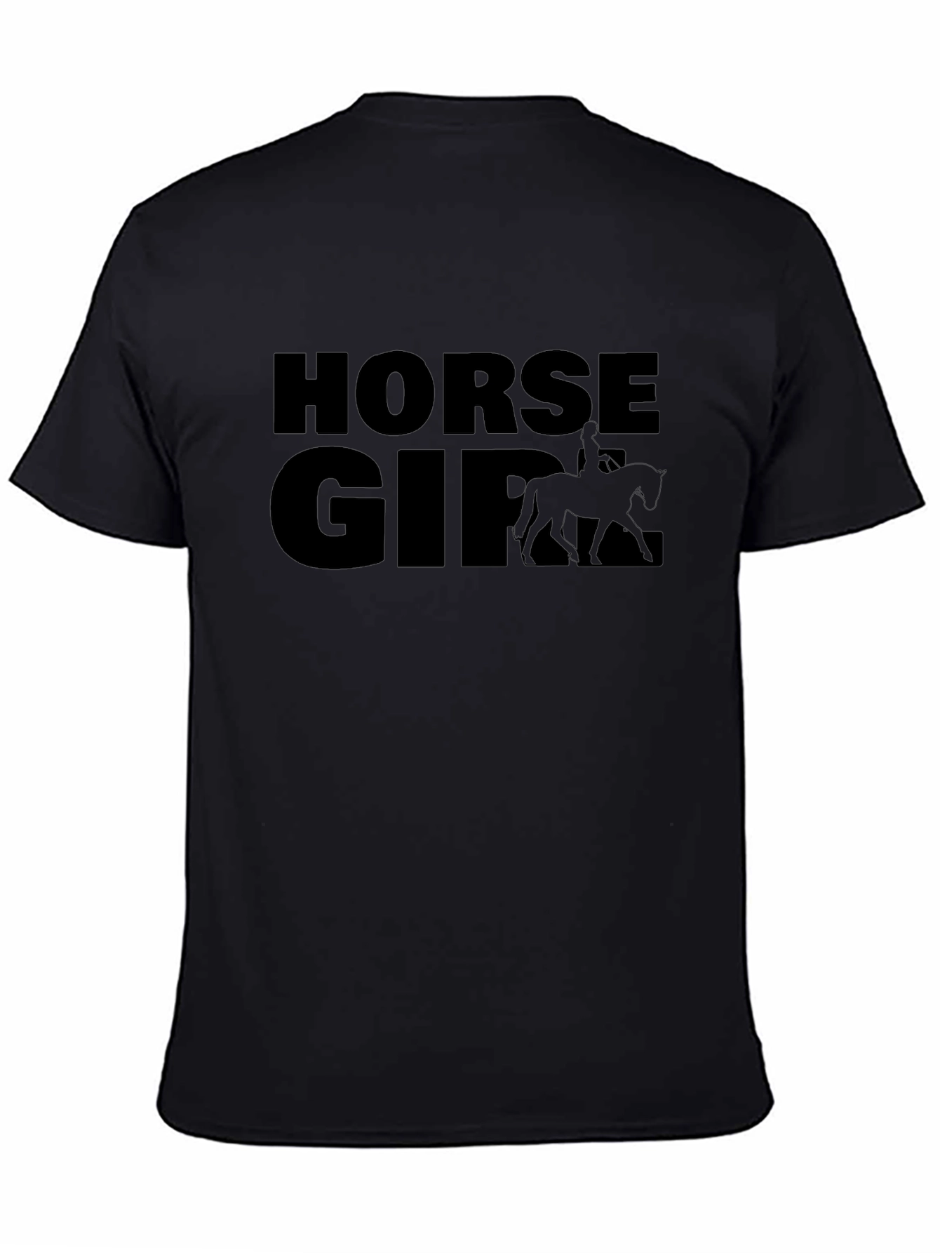 Horse Girl Black Graphic Tee - Equestrian Style