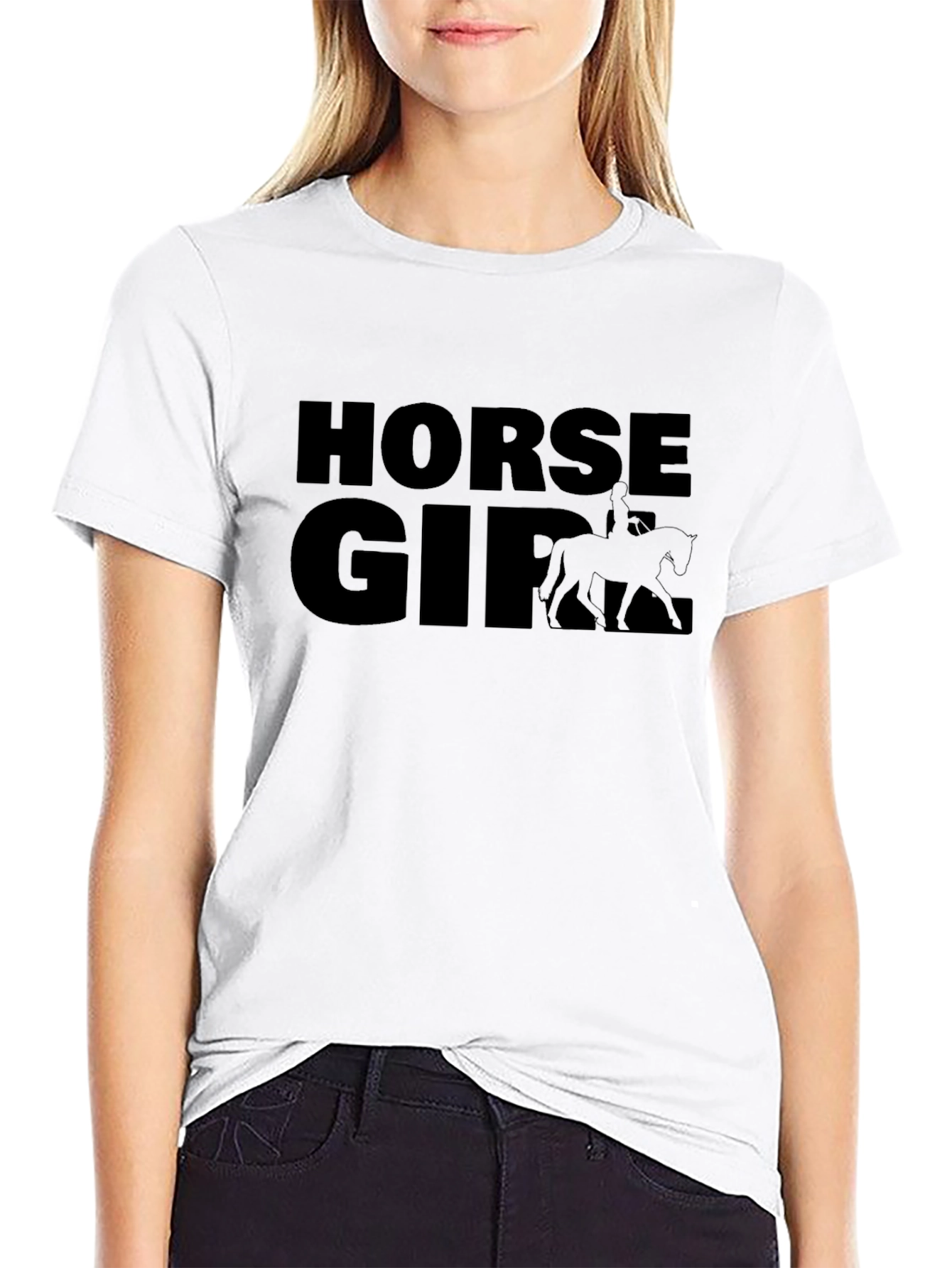 Horse Girl Black Graphic Tee - Equestrian Style