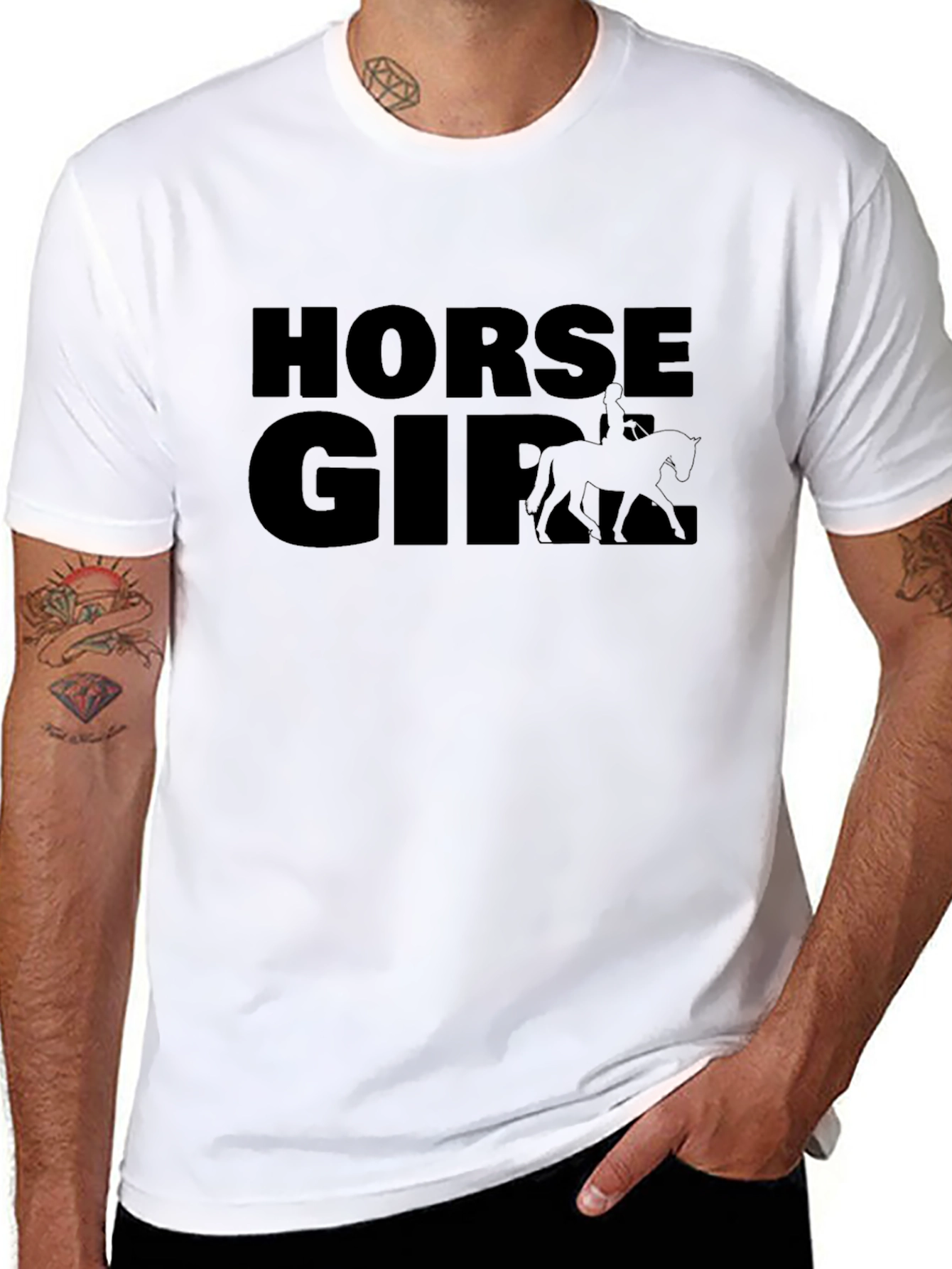 Horse Girl Black Graphic Tee - Equestrian Style