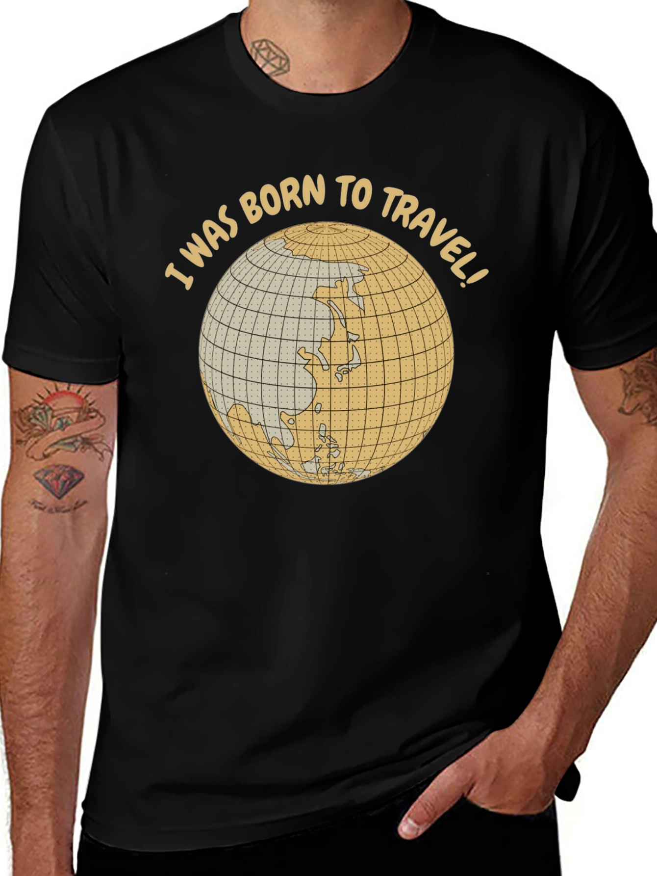 Born to Travel Globe Graphic T-Shirt