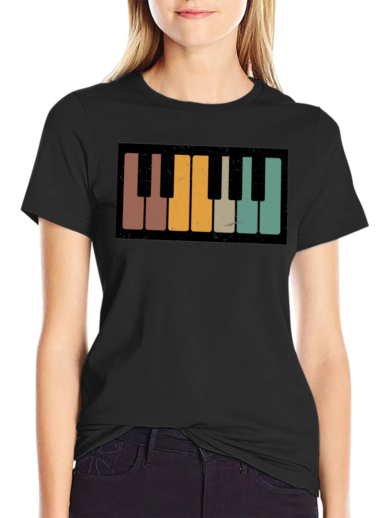 Retro Piano Keys Graphic Tee