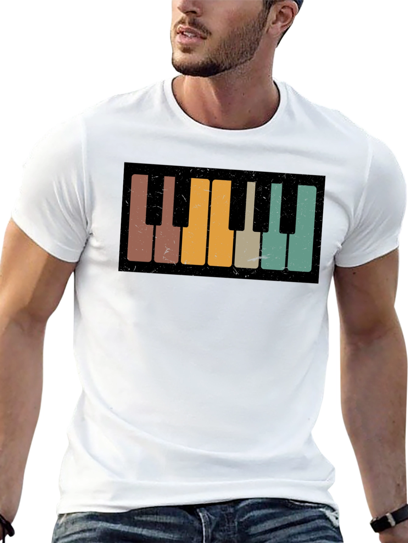 Retro Piano Keys Graphic Tee