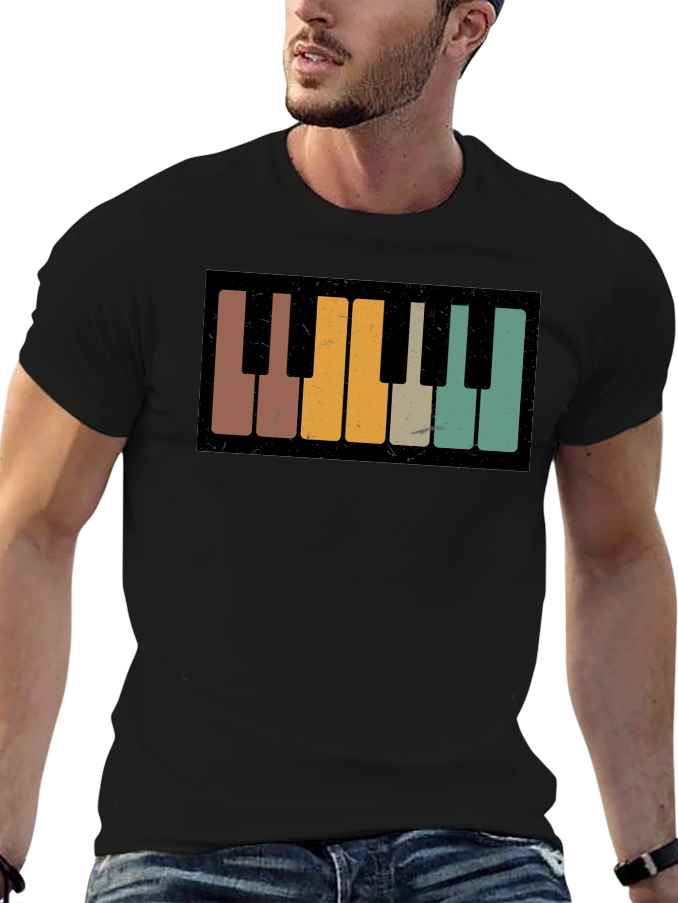 Retro Piano Keys Graphic Tee
