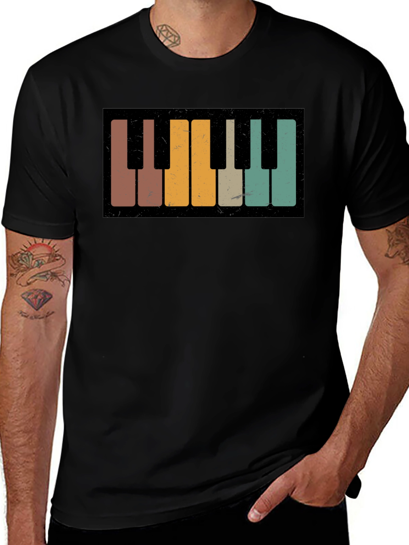 Retro Piano Keys Graphic Tee