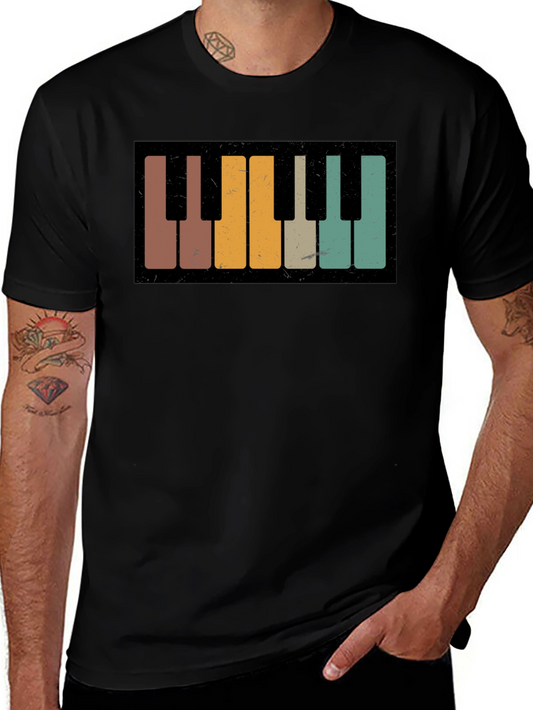 Retro Piano Keys Graphic Tee