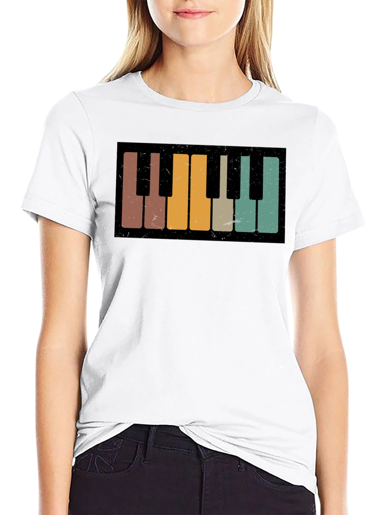 Retro Piano Keys Graphic Tee
