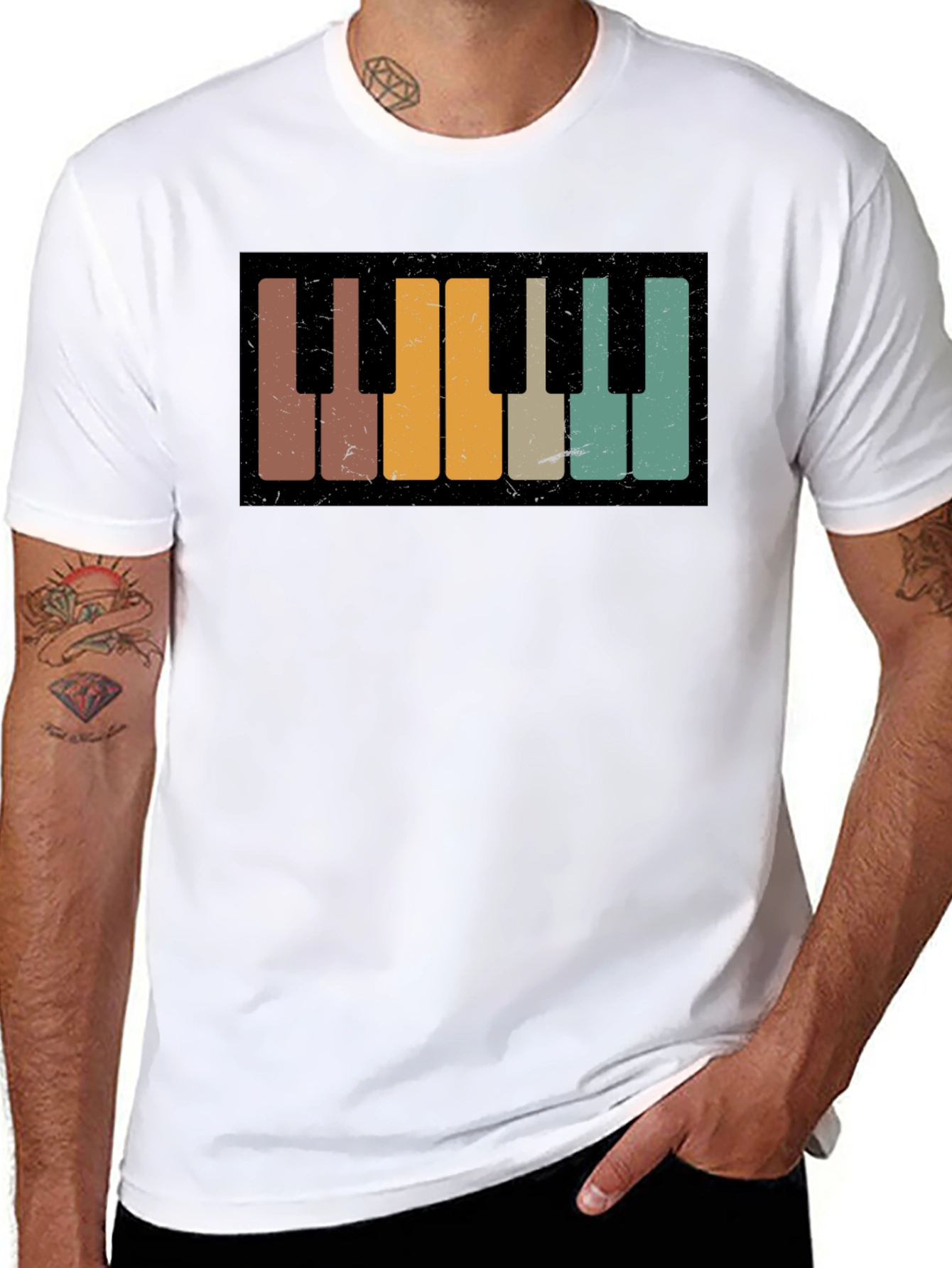Retro Piano Keys Graphic Tee