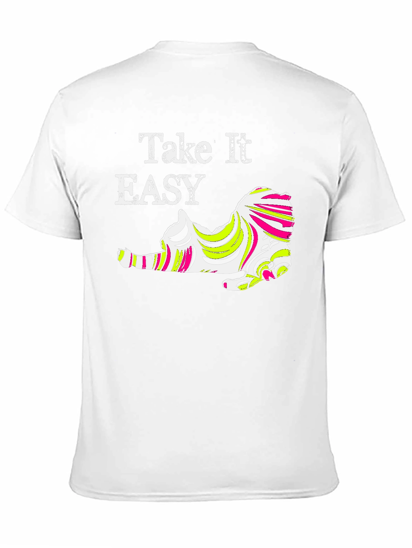 Take It Easy Cat Graphic Tee - Black