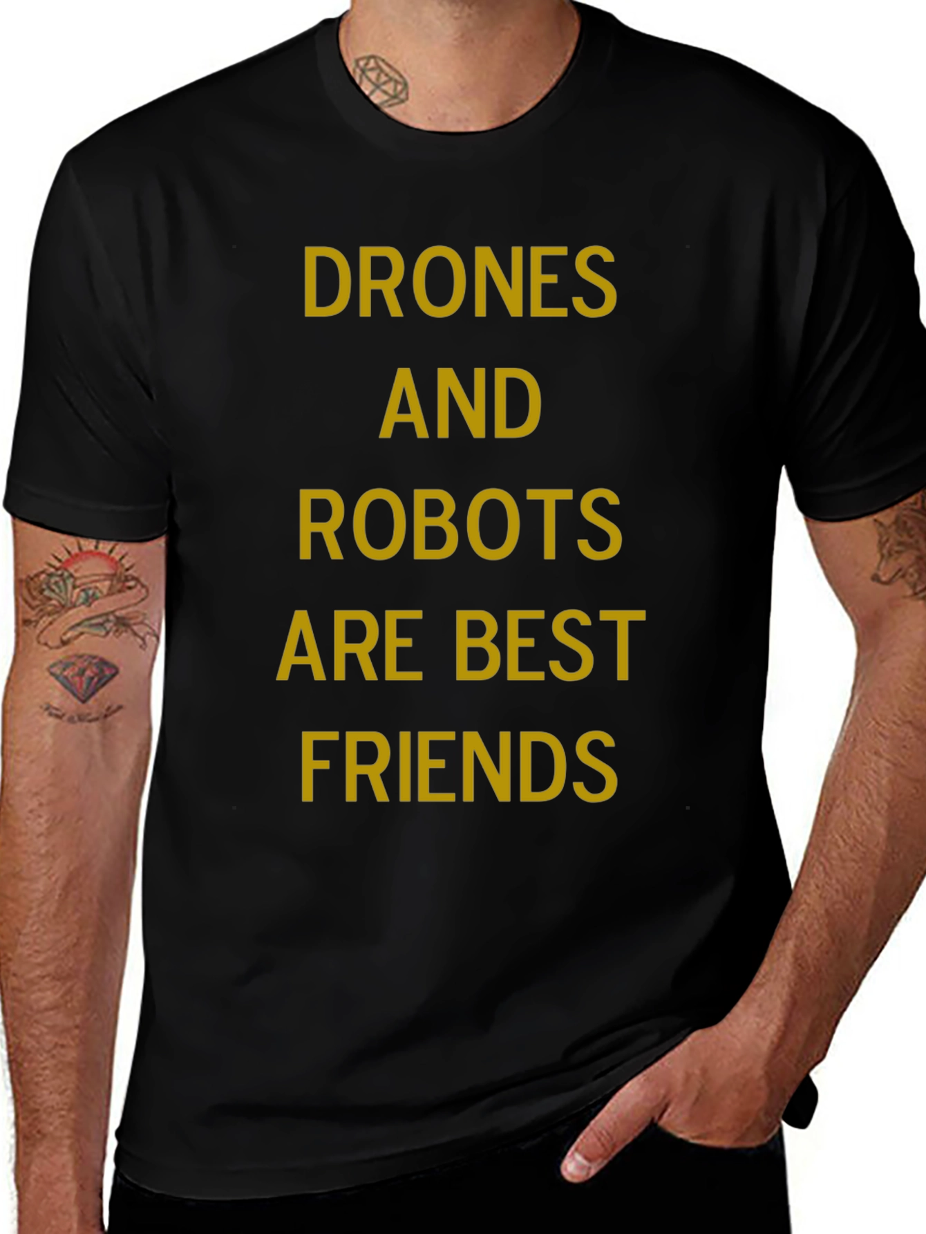 Drones and Robots Best Friends Graphic Tee