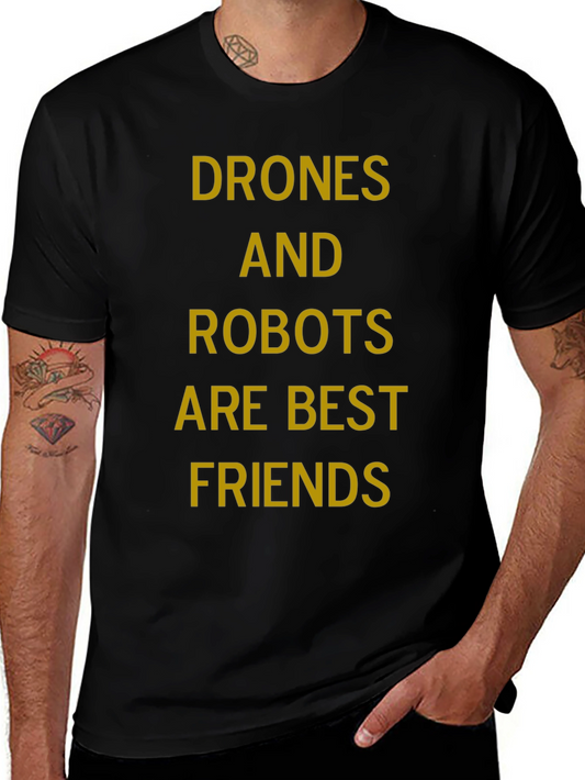 Drones and Robots Best Friends Graphic Tee