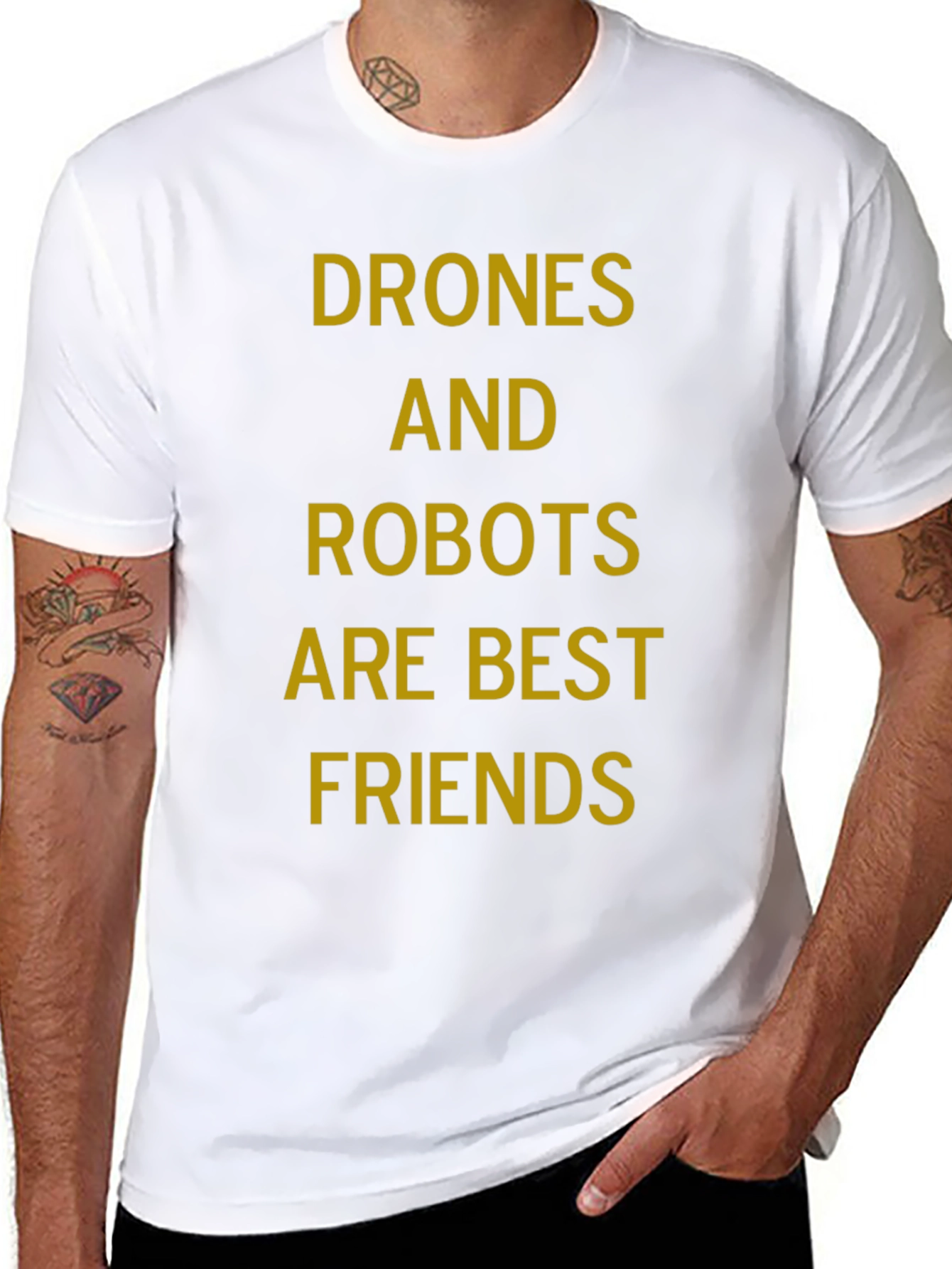 Drones and Robots Best Friends Graphic Tee