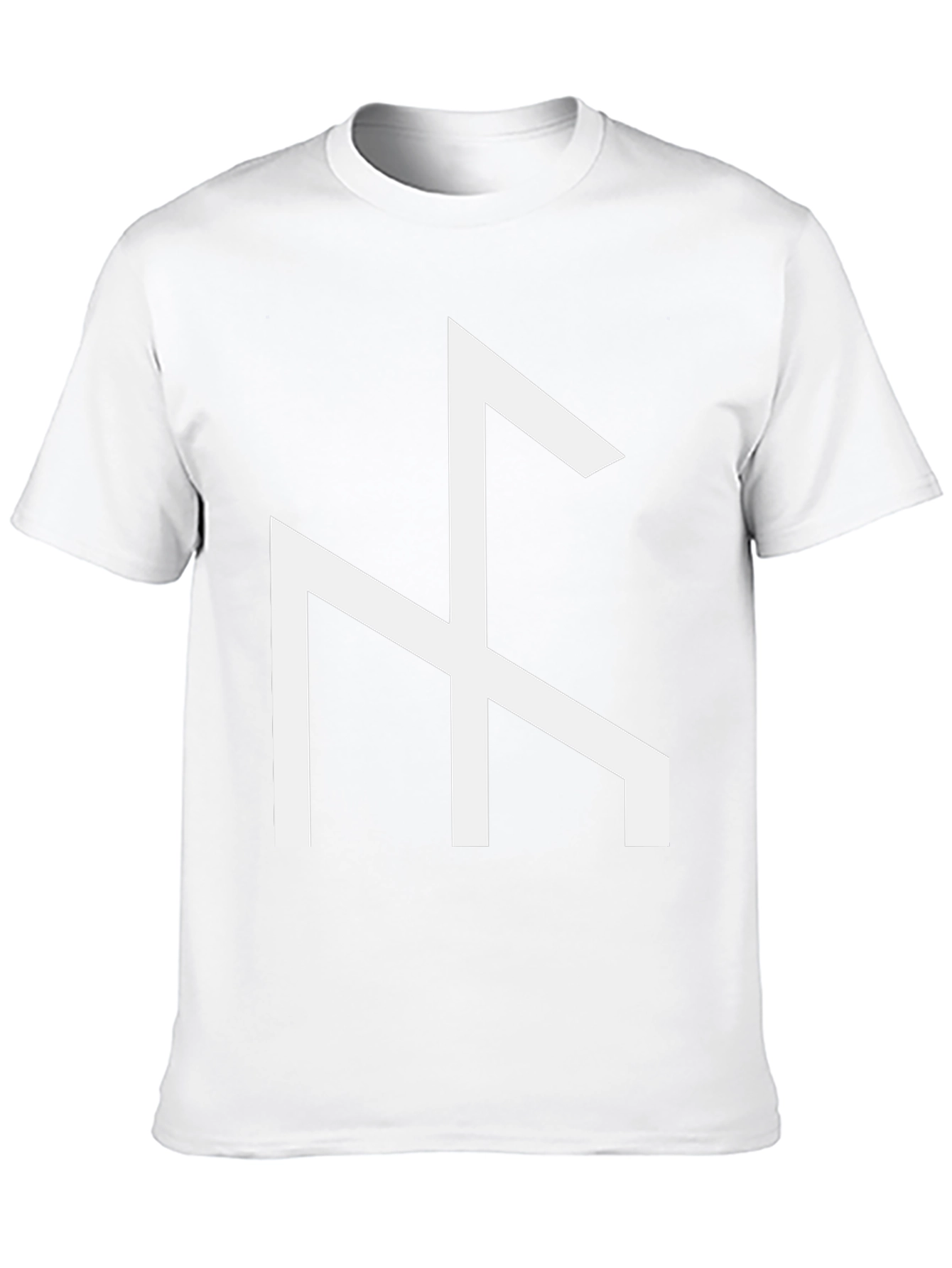 Black T-Shirt with White Viking Rune Symbol