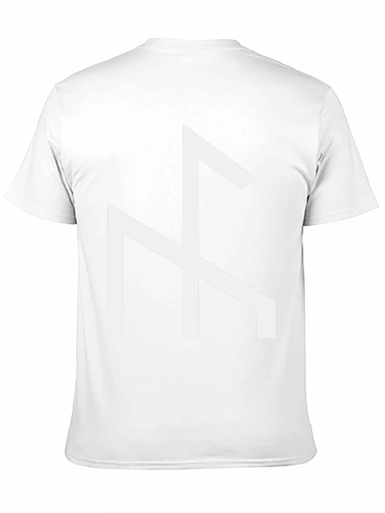 Black T-Shirt with White Viking Rune Symbol