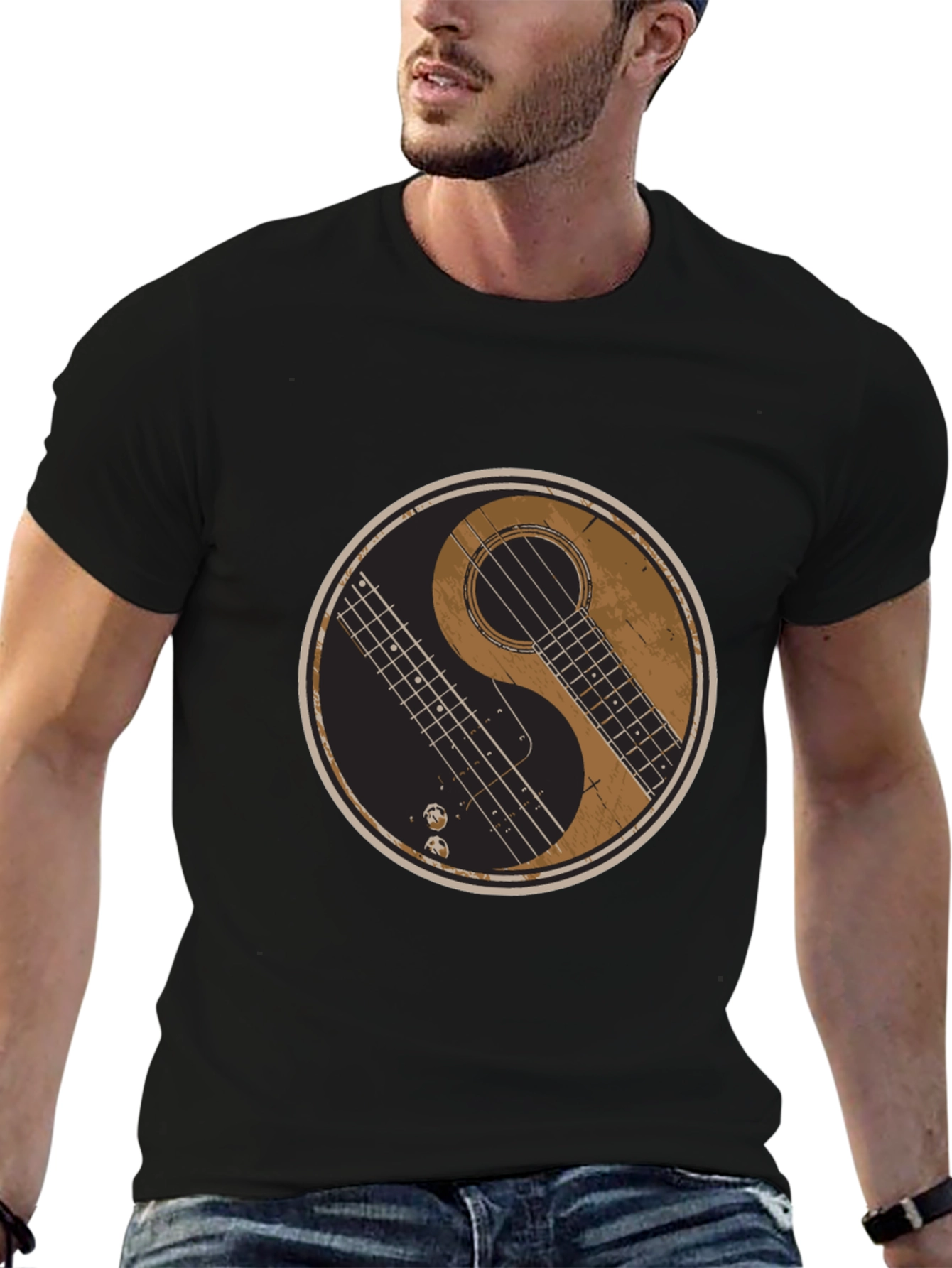 Yin Yang Guitar Bass T-Shirt
