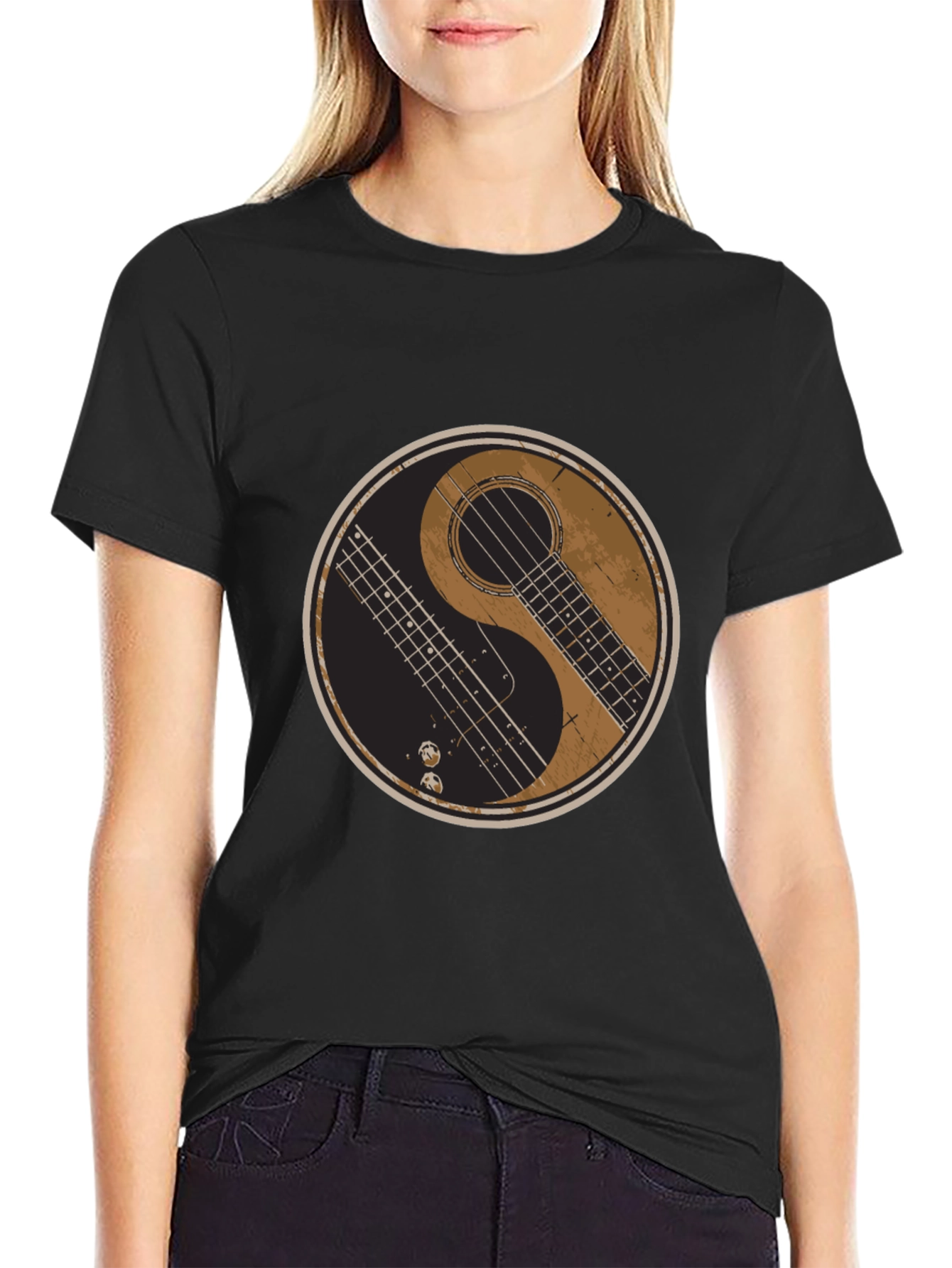 Yin Yang Guitar Bass T-Shirt