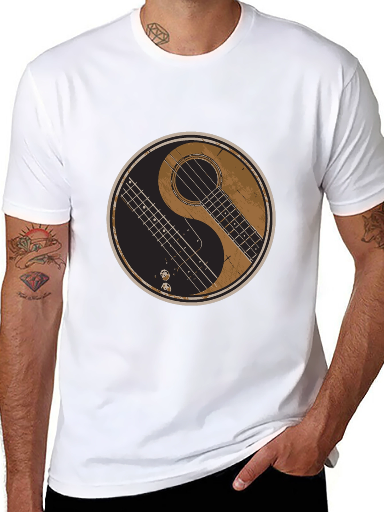 Yin Yang Guitar Bass T-Shirt
