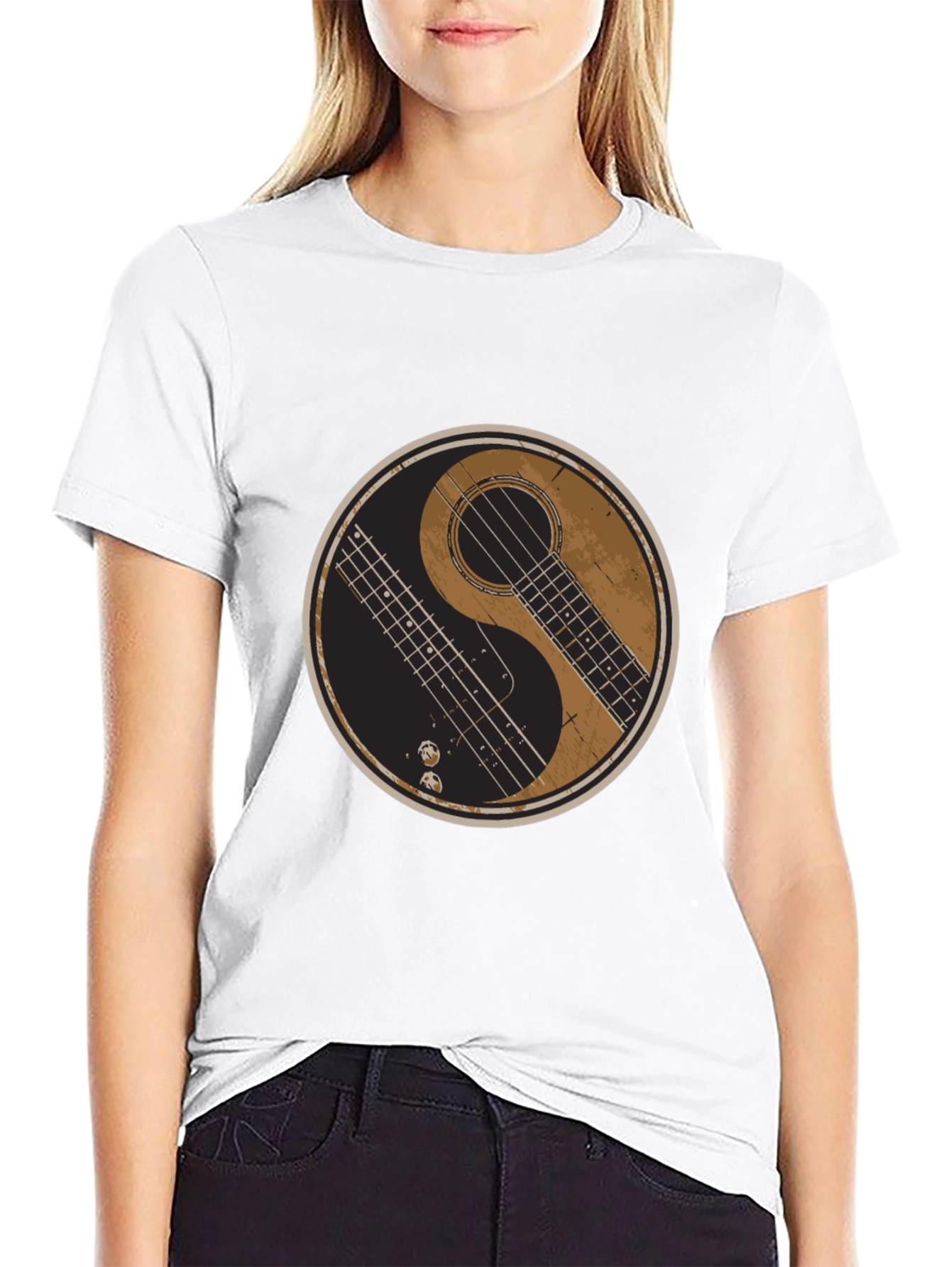 Yin Yang Guitar Bass T-Shirt