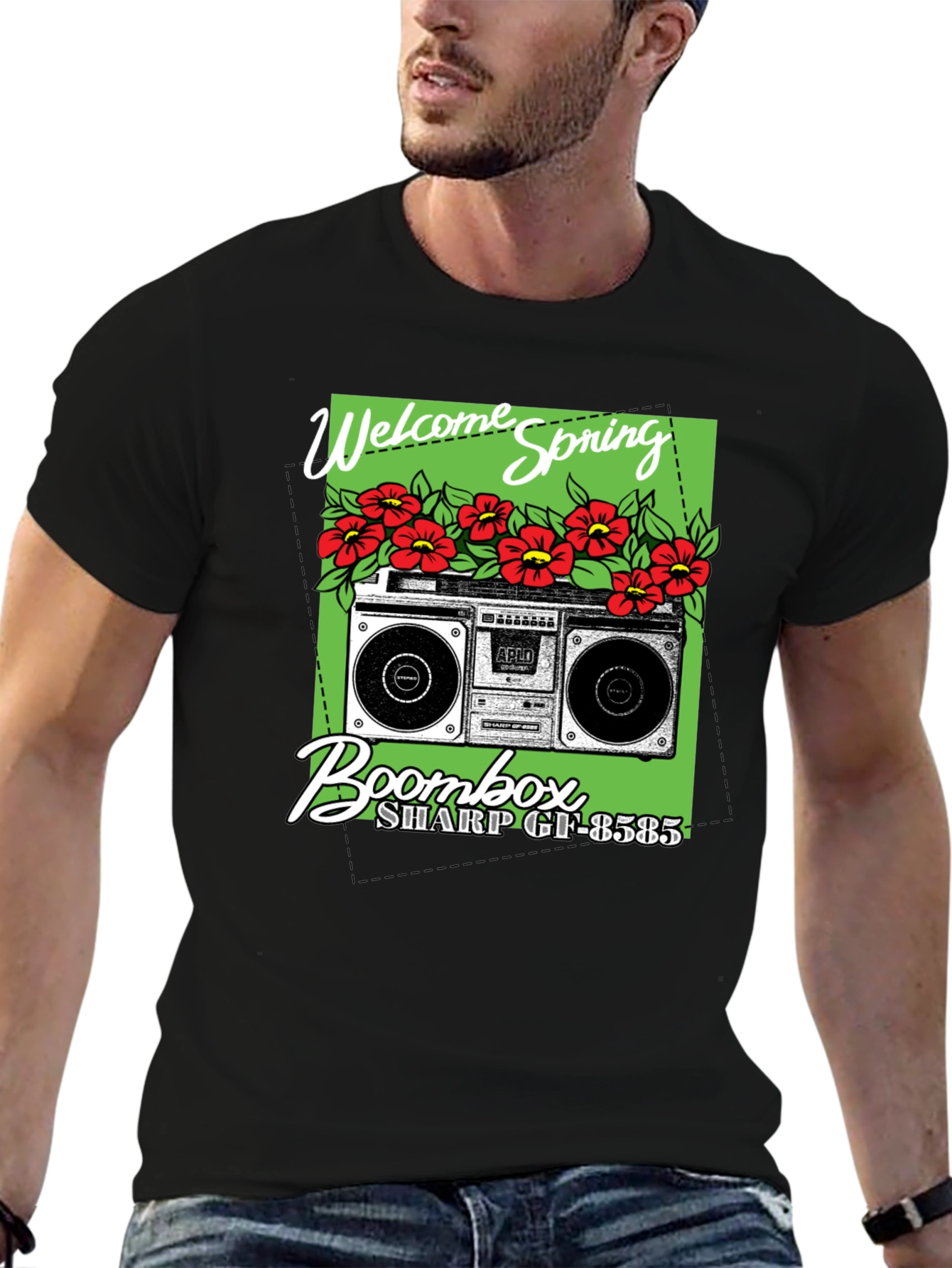 Welcome Spring Boombox Graphic Tee
