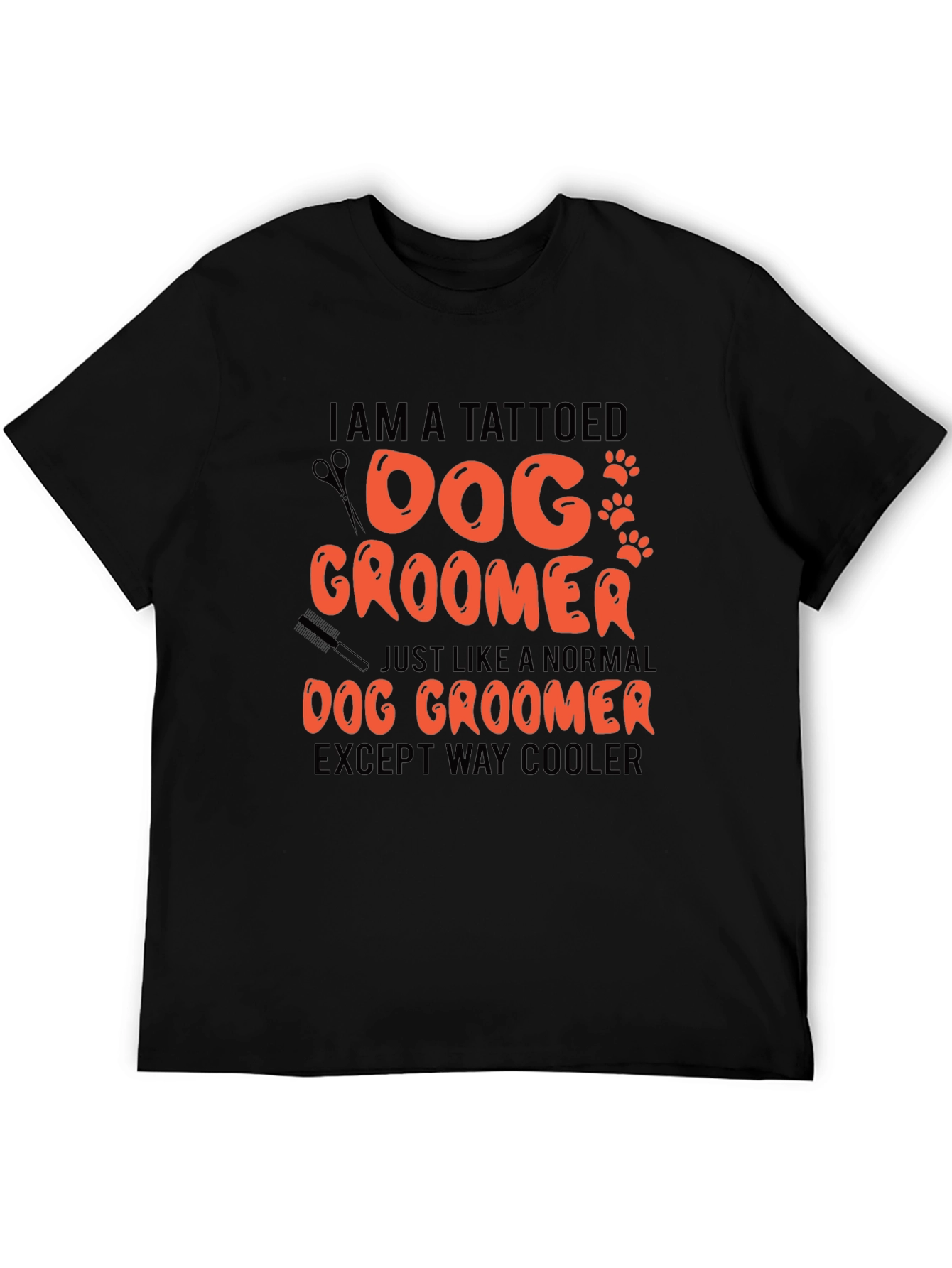 Tattooed Dog Groomer Graphic T-Shirt - Cool Grooming Style